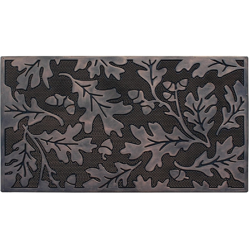 A1HC Flowing Leaves Copper Welcome Door Mat 18"x30", Outdoor Rubber Entrance Mat, Non-Slip Backing
