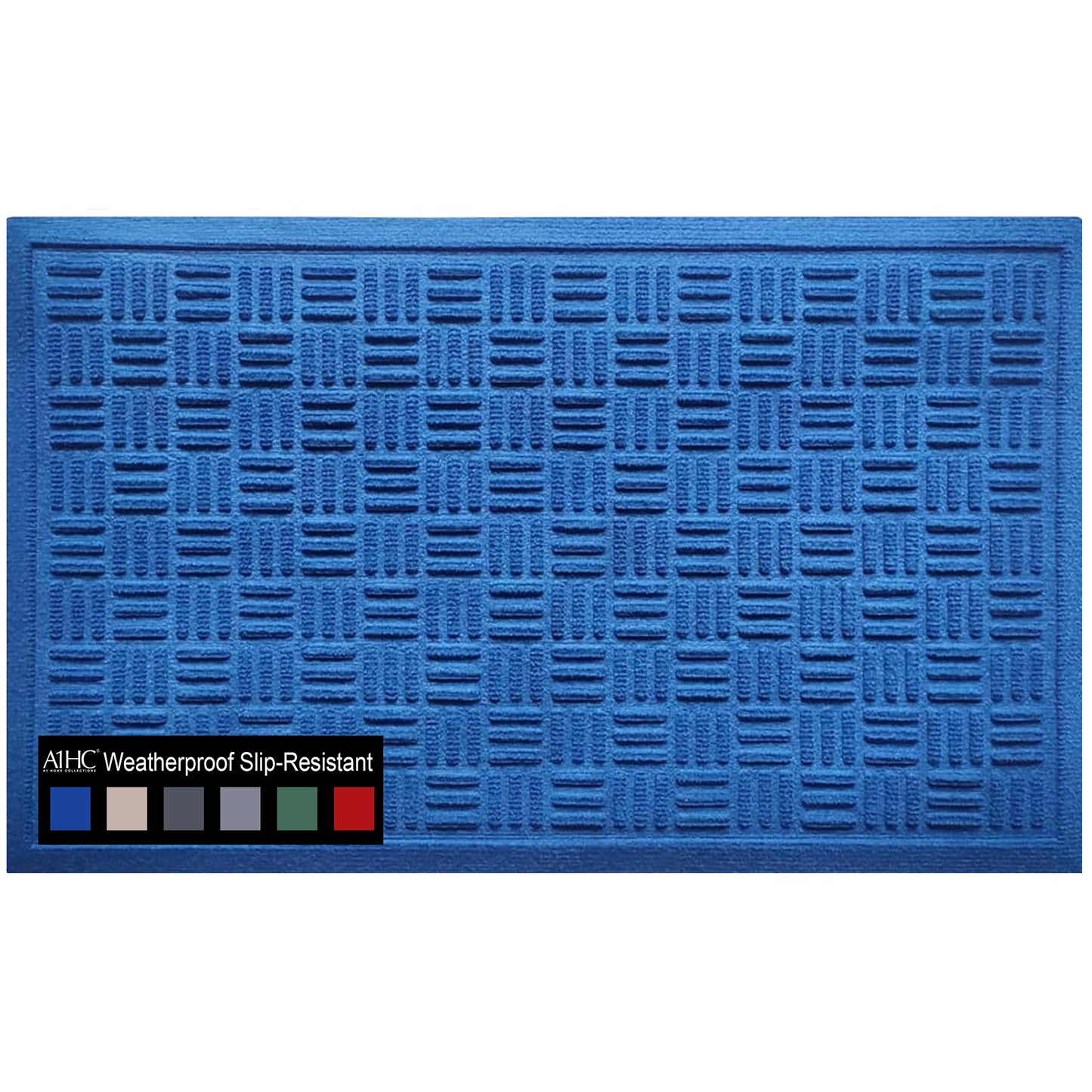 A1HC Durable Multi Purpose Polypropylene Rubber Doormat for Indoor Outdoor Front Door Mat Criss Cross
