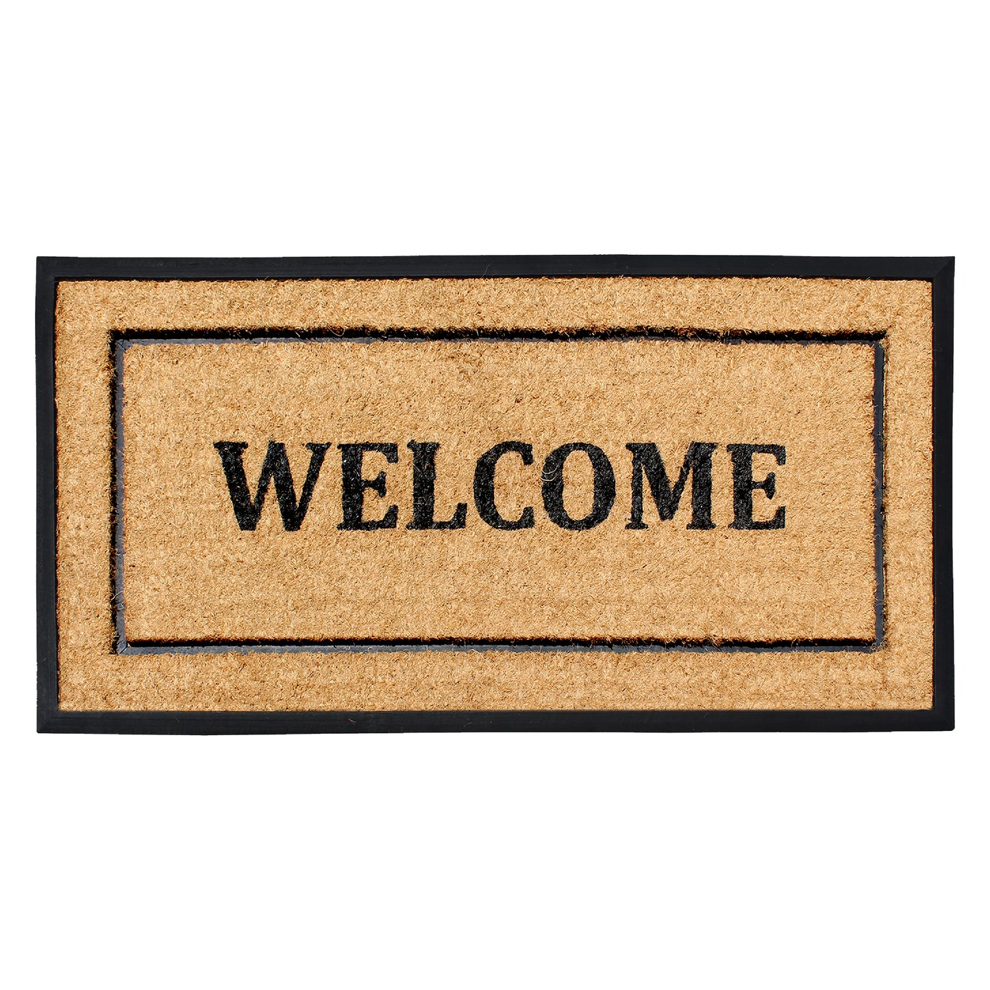 A1HC Extra Large Welcome Doormat 30"X60", Rubber & Coir, Heavy Duty, Thin Profile Front Door Mat
