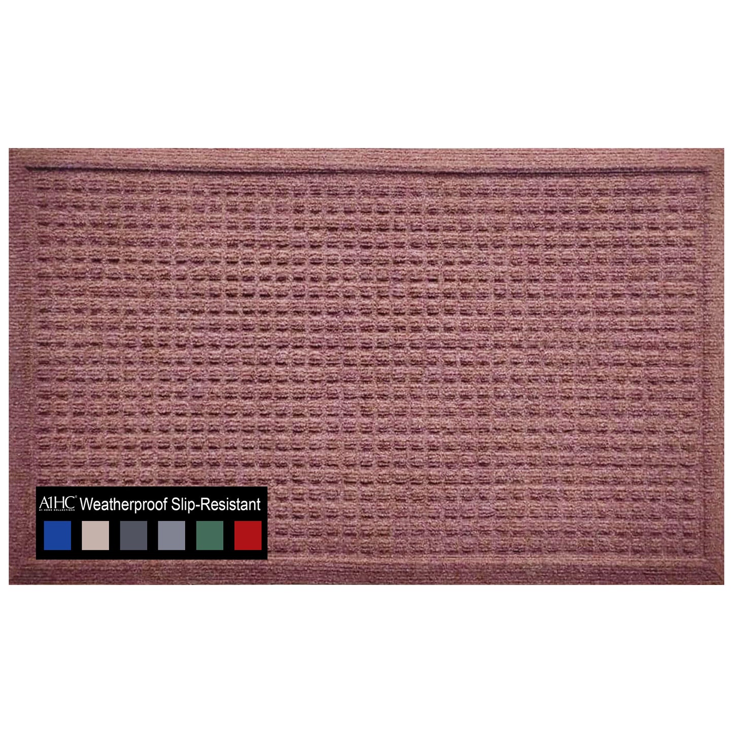 A1HC Durable Multi Purpose Polypropylene Rubber Doormat for Indoor Outdoor Front Door Mat, Waffle