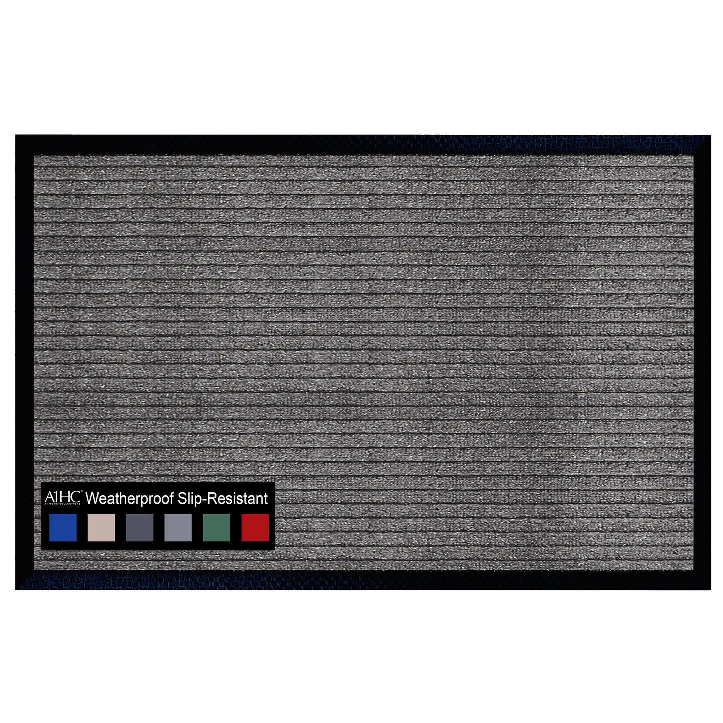 A1HC Indoor Outdoor Doormat, Non-Slip Rubber Mat for Entrance, Patio, Garage and Office - Stripe