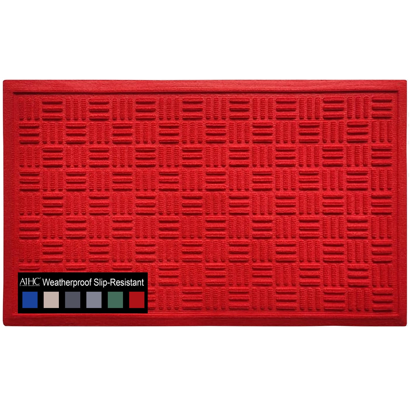 A1HC Durable Multi Purpose Polypropylene Rubber Doormat for Indoor Outdoor Front Door Mat Criss Cross