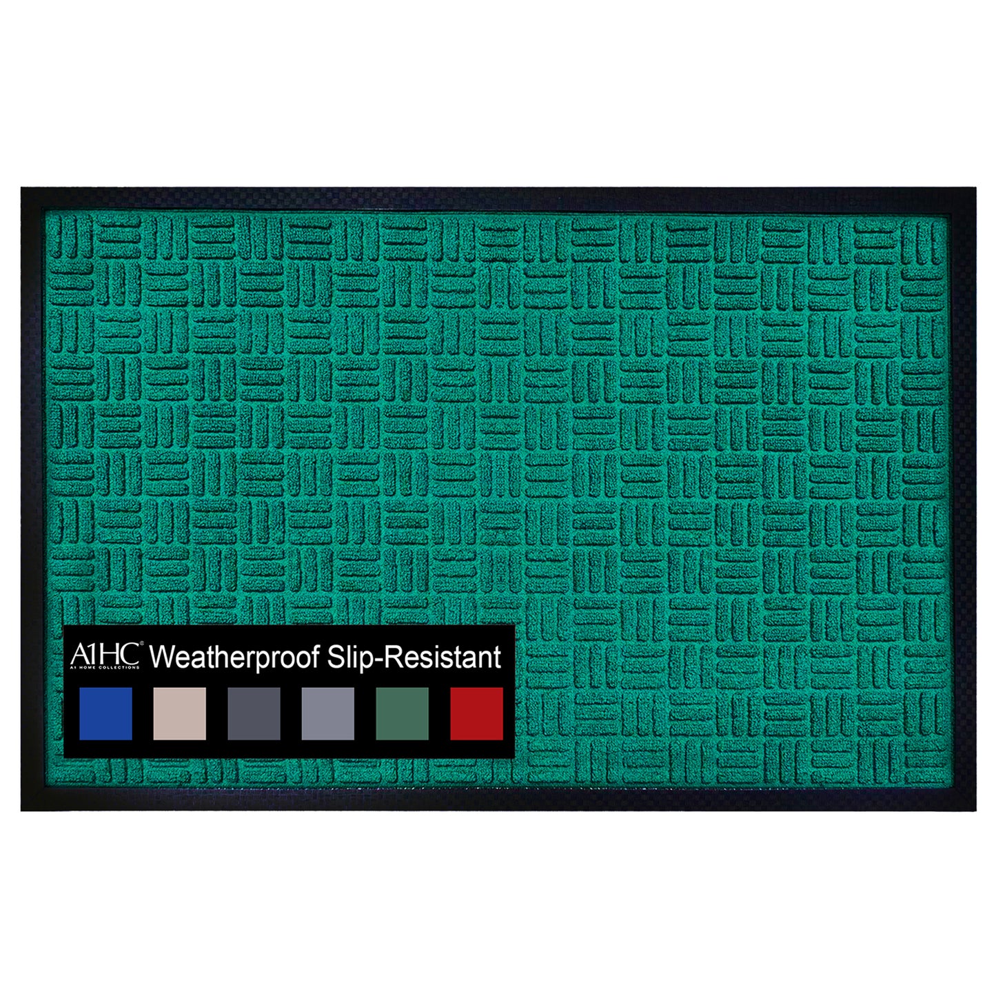 A1HC Indoor Outdoor Doormat Non-Slip Rubber Mat for Entrance, Patio, Garage and Office - Criss Cross