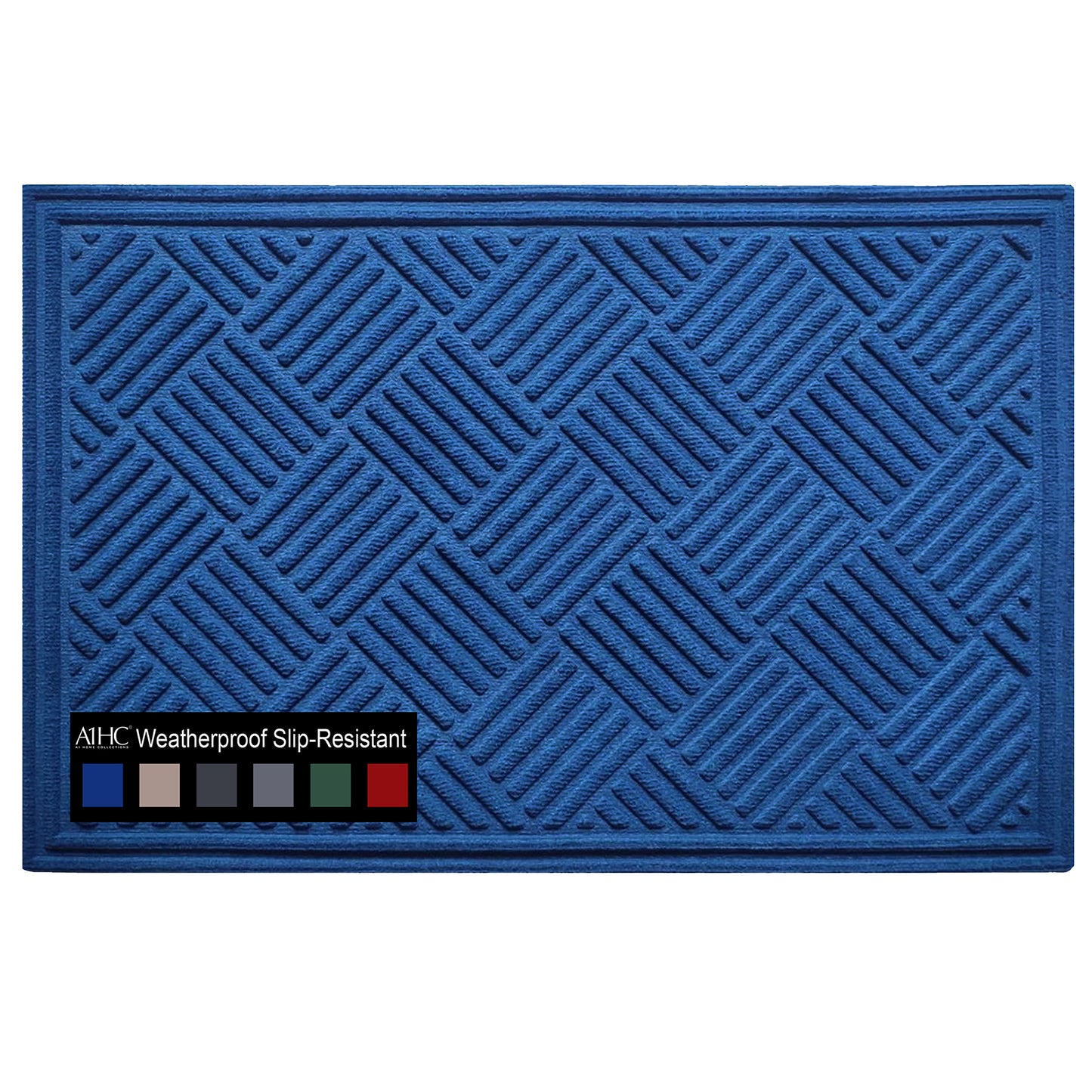A1HC Durable Multi Purpose Polypropylene Rubber Doormat for Indoor Outdoor Front Door Mat, Checkered