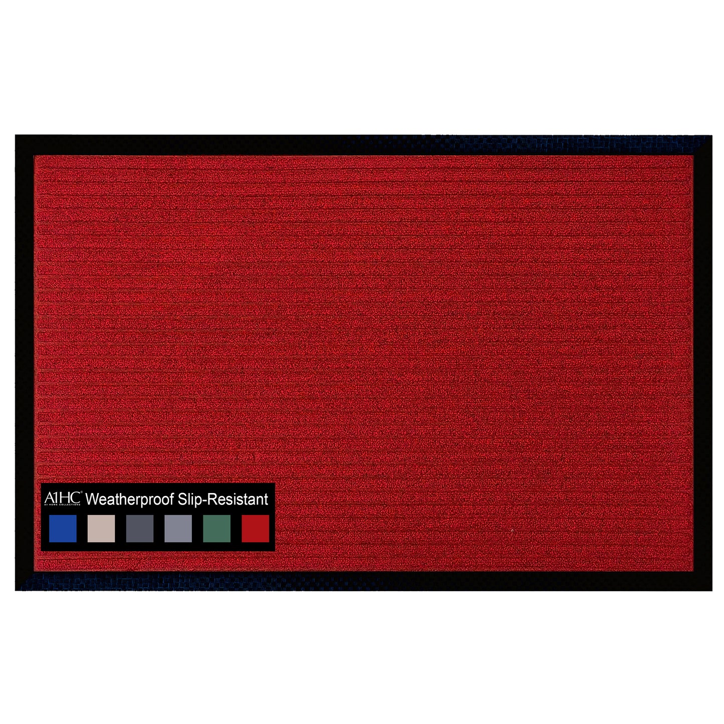 A1HC Indoor Outdoor Doormat, Non-Slip Rubber Mat for Entrance, Patio, Garage and Office - Stripe
