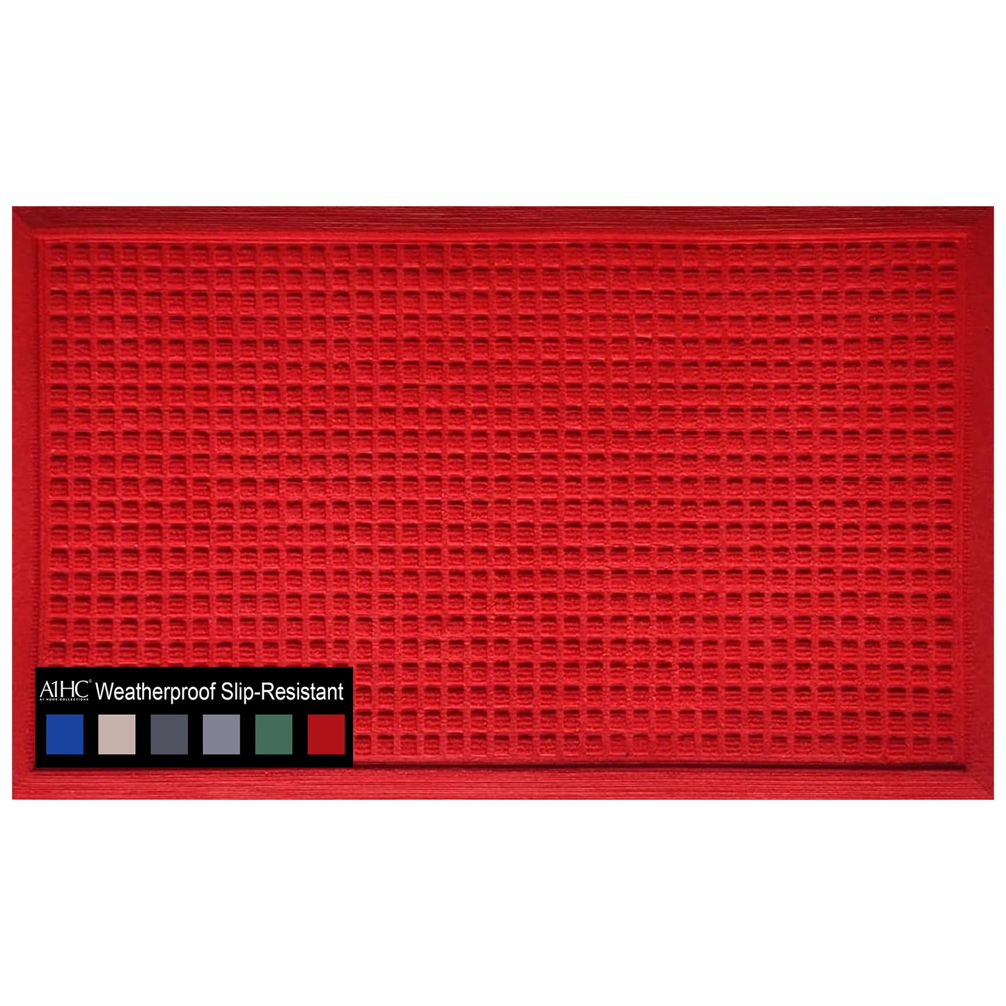 A1HC Durable Multi Purpose Polypropylene Rubber Doormat for Indoor Outdoor Front Door Mat, Waffle