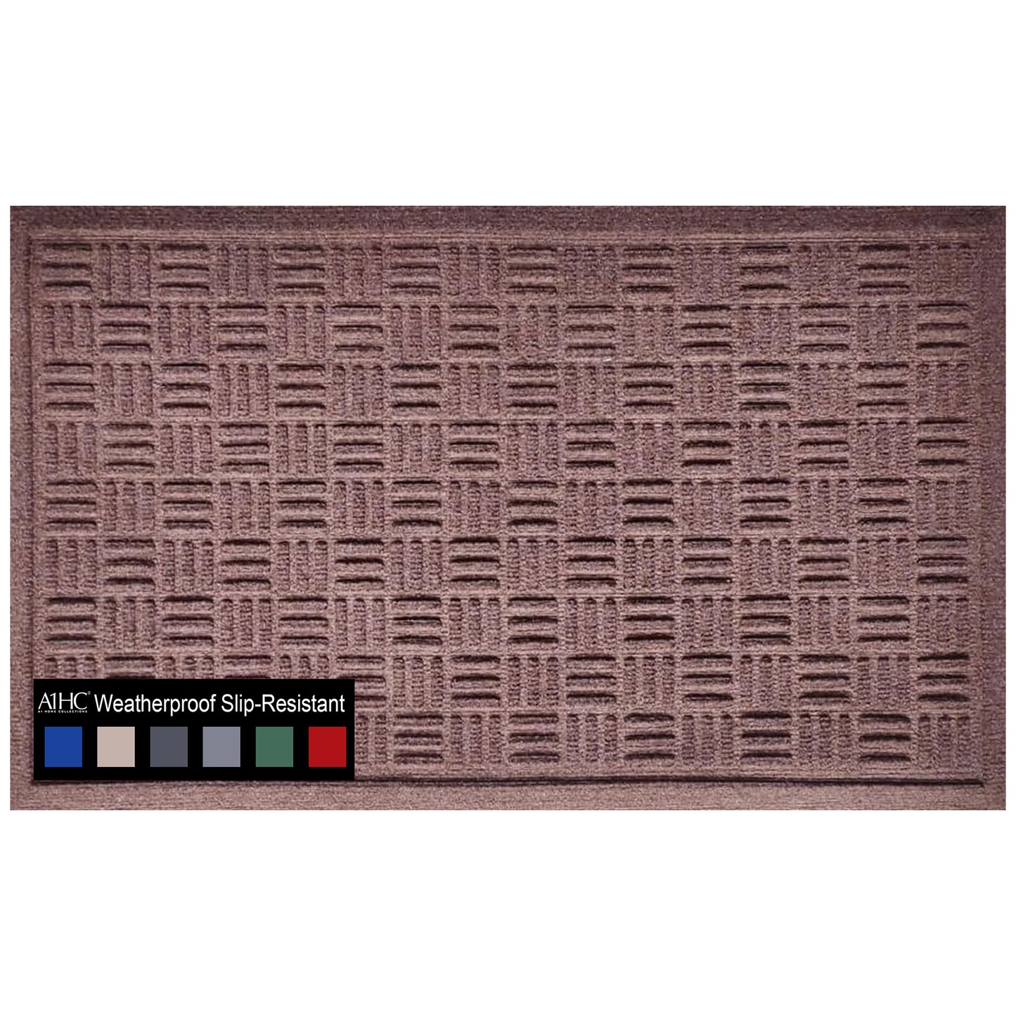 A1HC Durable Multi Purpose Polypropylene Rubber Doormat for Indoor Outdoor Front Door Mat Criss Cross