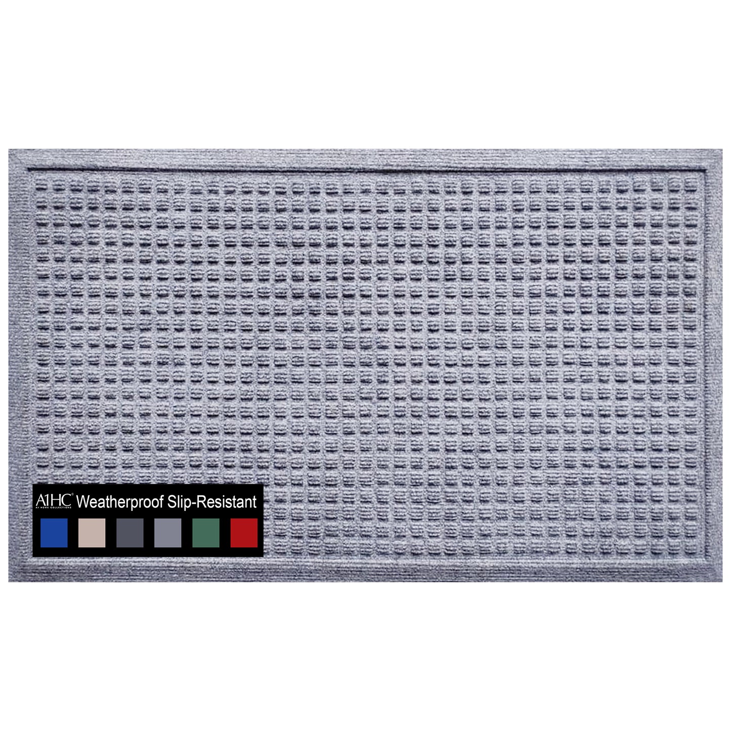 A1HC Durable Multi Purpose Polypropylene Rubber Doormat for Indoor Outdoor Front Door Mat, Waffle
