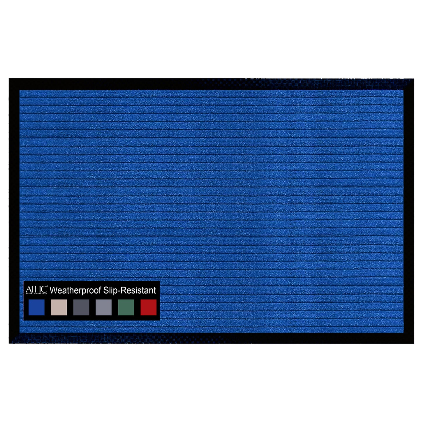 A1HC Indoor Outdoor Doormat, Non-Slip Rubber Mat for Entrance, Patio, Garage and Office - Stripe