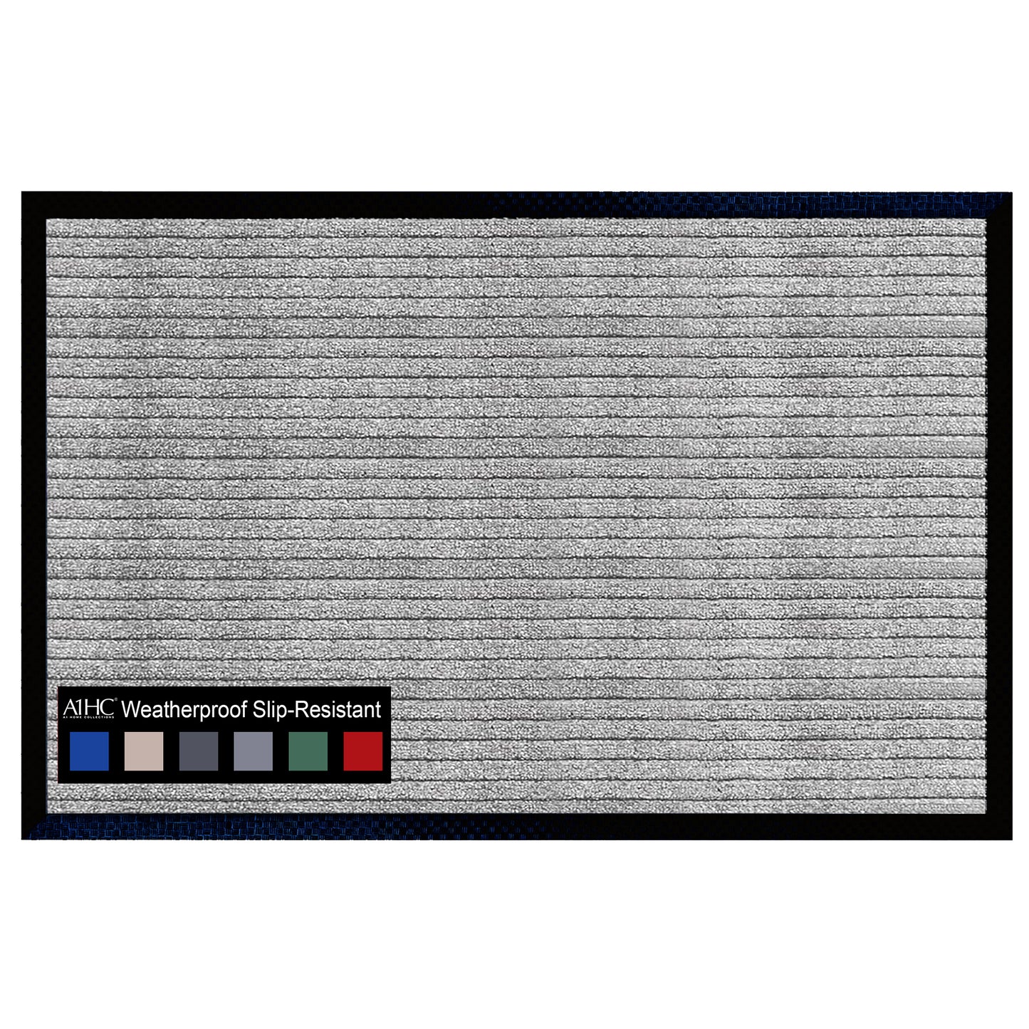 A1HC Indoor Outdoor Doormat, Non-Slip Rubber Mat for Entrance, Patio, Garage and Office - Stripe