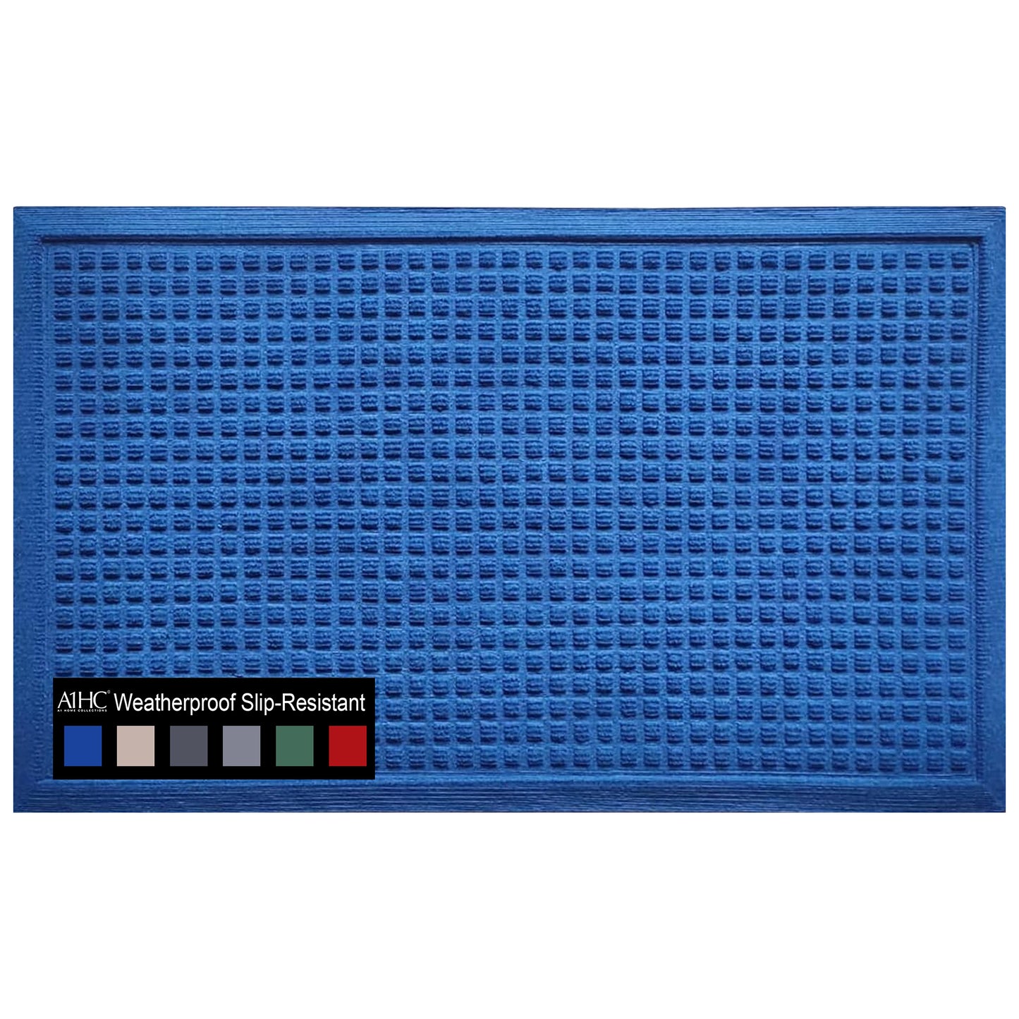 A1HC Durable Multi Purpose Polypropylene Rubber Doormat for Indoor Outdoor Front Door Mat, Waffle