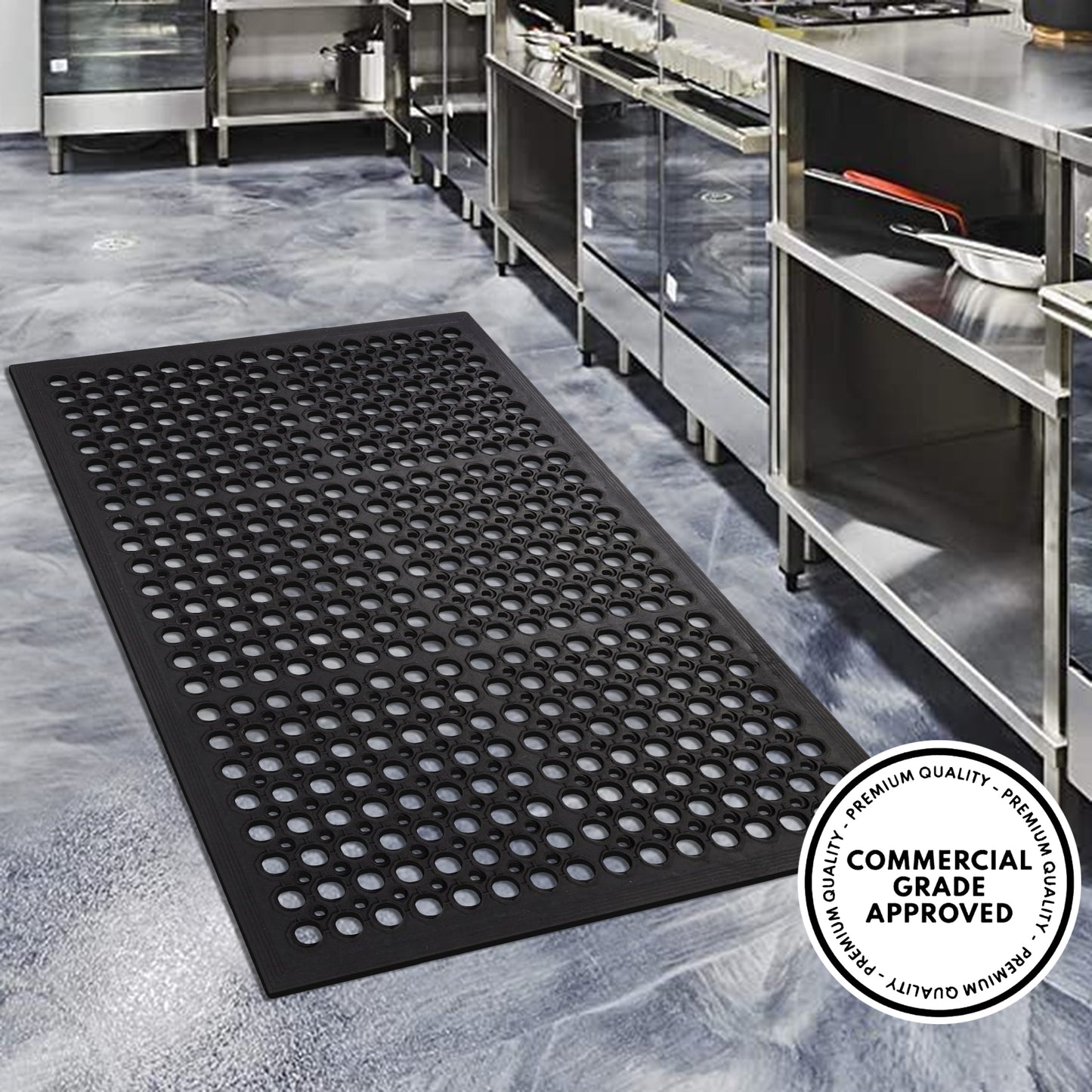 A1HC New All Purpose Anti Fatigue Versatile Commercial Rubber Floor Mat with Drain Holes