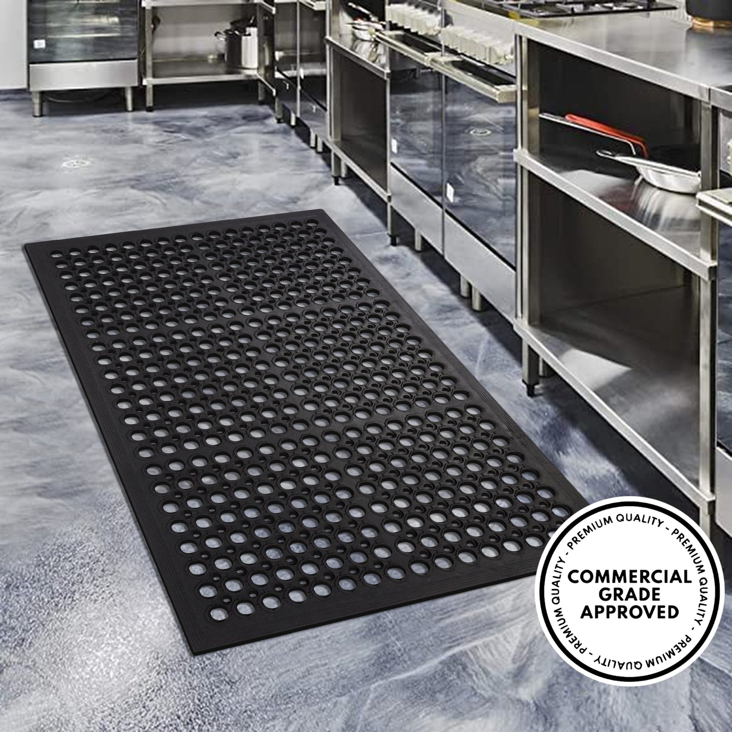 A1HC New All Purpose Anti Fatigue Versatile Commercial Rubber Floor Mat with Drain Holes