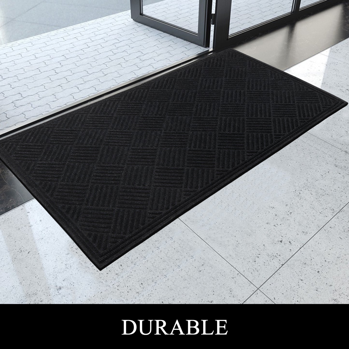 A1HC Durable Multi Purpose Polypropylene Rubber Door Mat, 36"X60" Indoor Outdoor All Weather Doormat