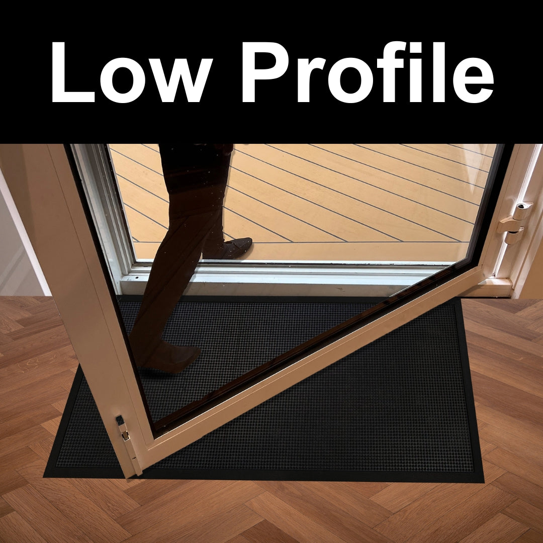 A1HC Natural Rubber Premium Stud Scrapper Fingertip Entrance Floor Mat for High Traffic Area Black
