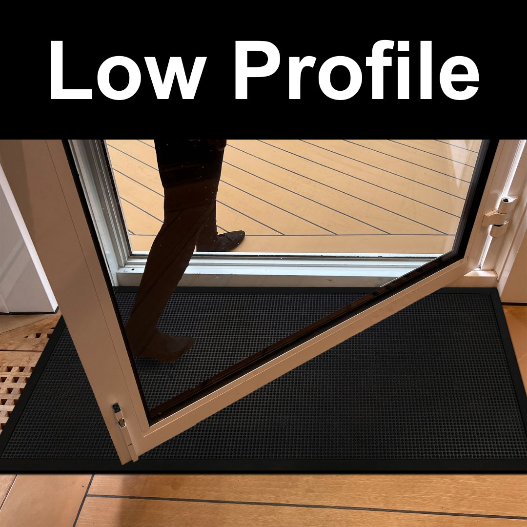 A1HC Natural Rubber Premium Stud Scrapper Fingertip Entrance Floor Mat for High Traffic Area Black