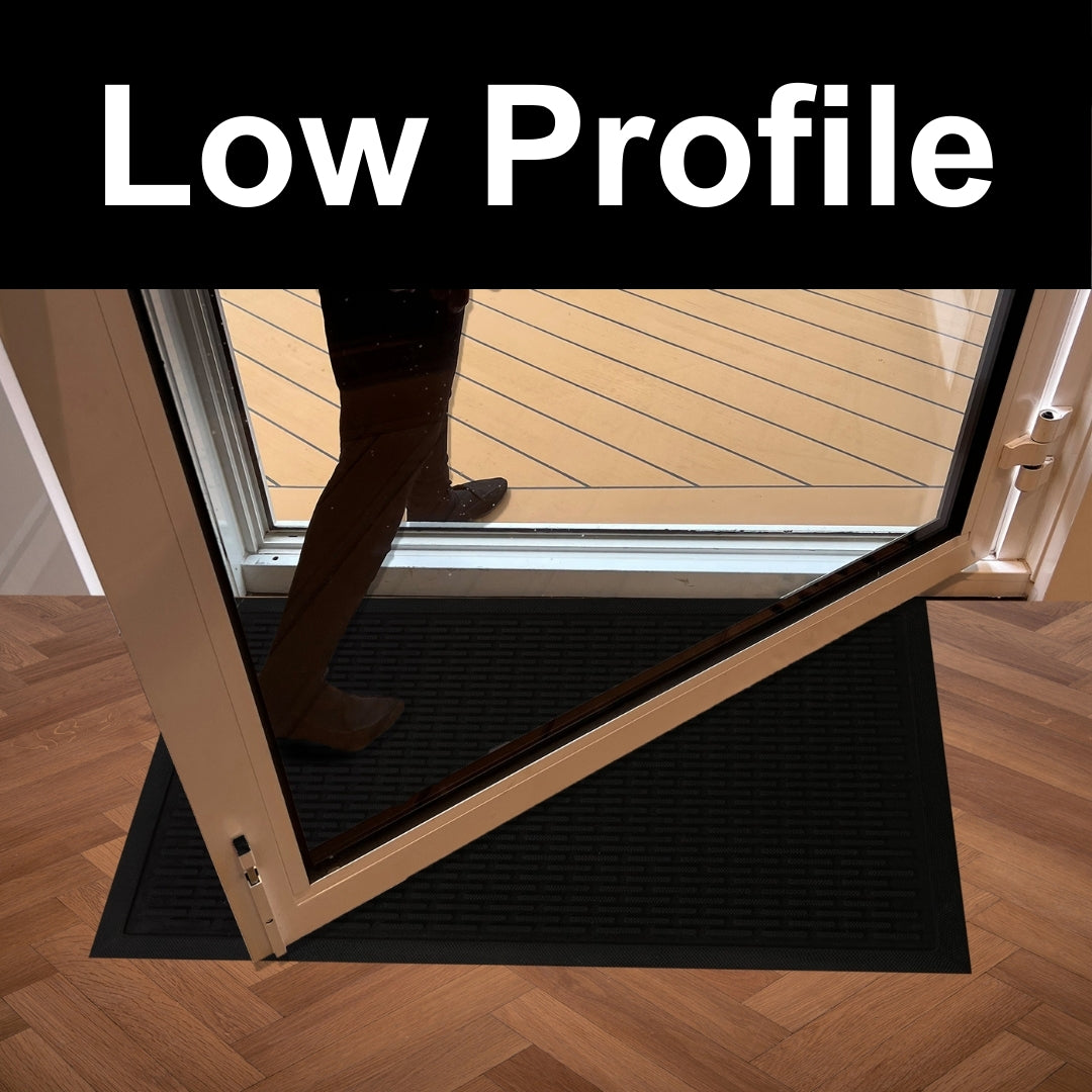 A1HC Natural Rubber Premium Capsule Scrapper Floor Mat for Commercial & Heavy Traffic Area Black