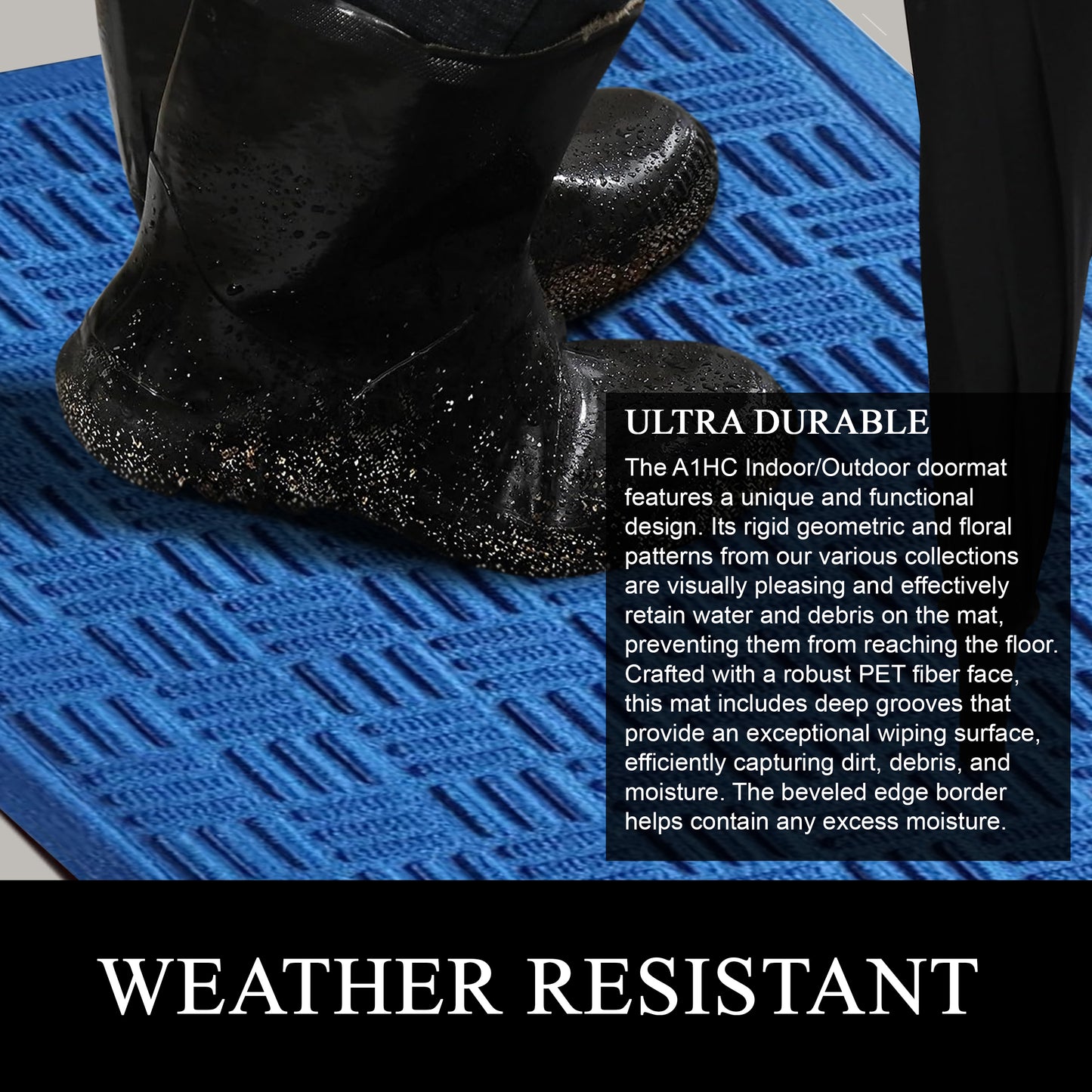 A1HC Durable Multi Purpose Polypropylene Rubber Doormat for Indoor Outdoor Front Door Mat Criss Cross