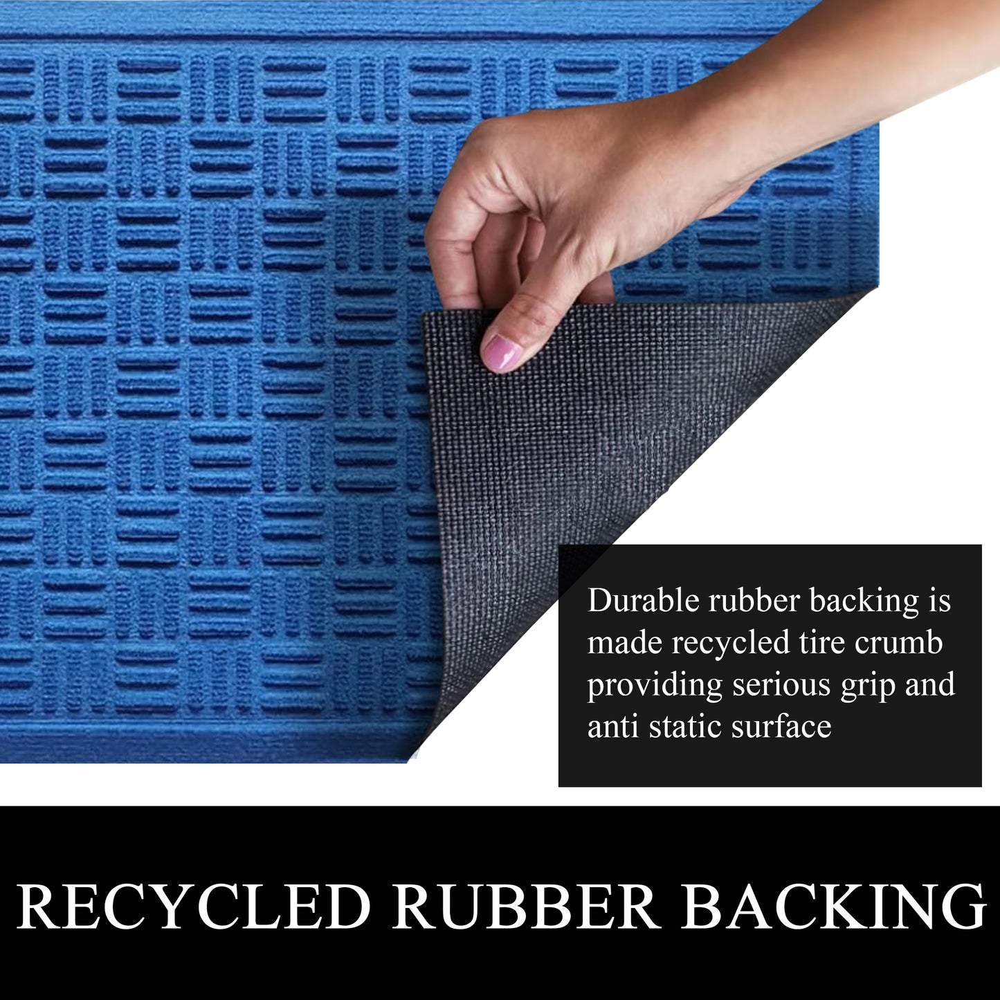 A1HC Durable Multi Purpose Polypropylene Rubber Doormat for Indoor Outdoor Front Door Mat Criss Cross