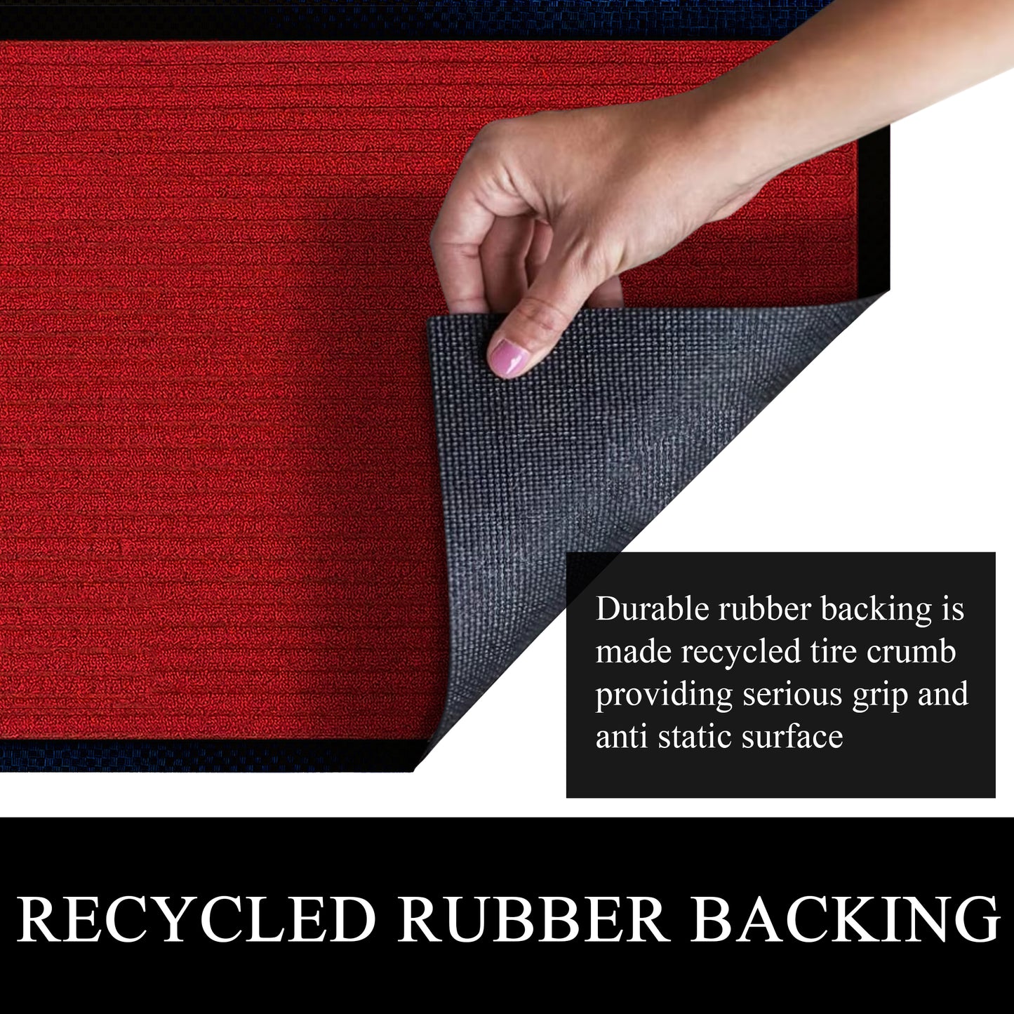 A1HC Indoor Outdoor Doormat, Non-Slip Rubber Mat for Entrance, Patio, Garage and Office - Stripe