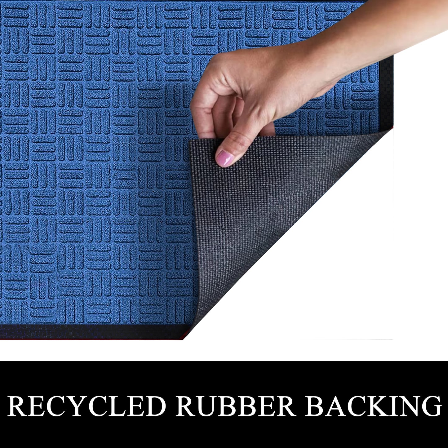 A1HC Indoor Outdoor Doormat Non-Slip Rubber Mat for Entrance, Patio, Garage and Office - Criss Cross