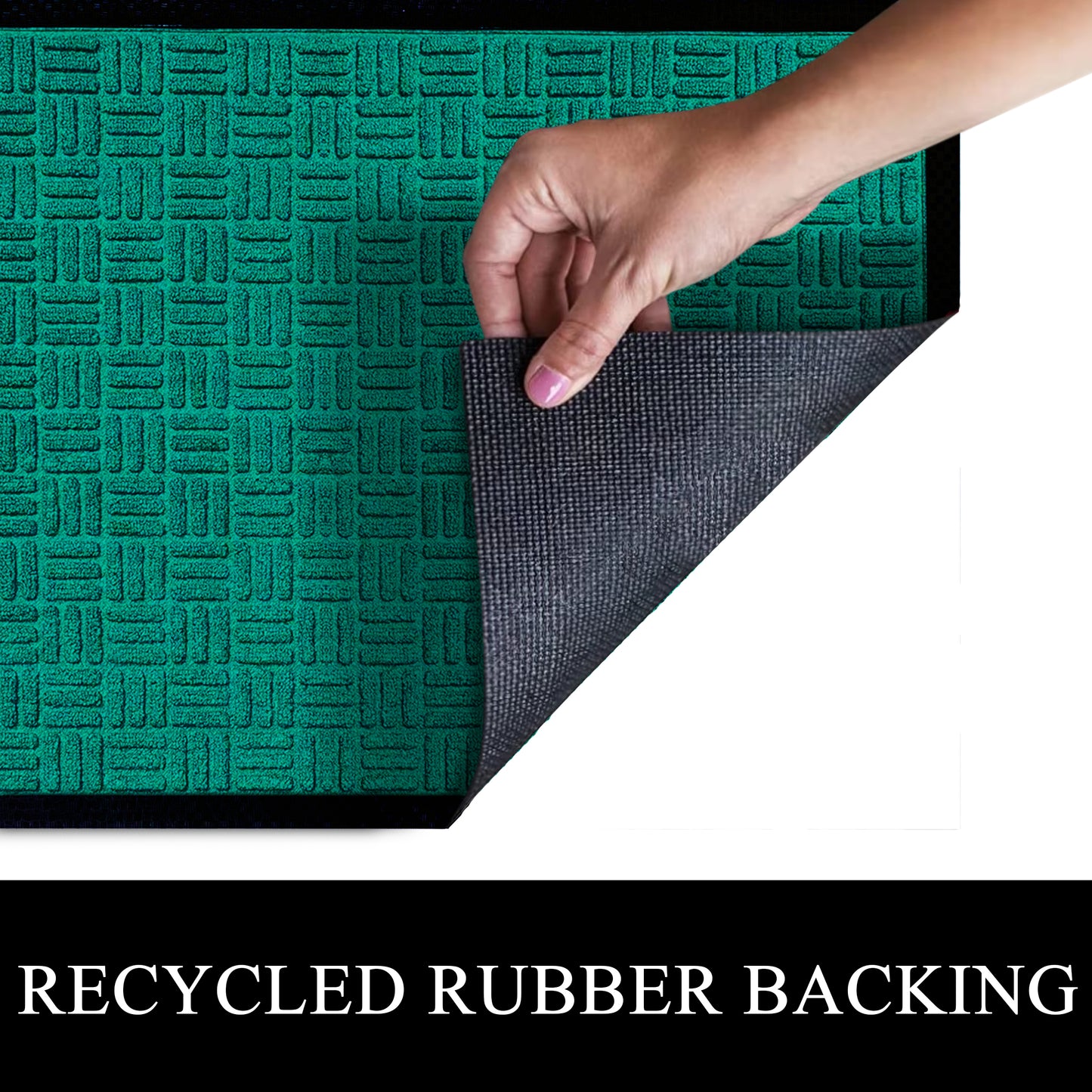 A1HC Indoor Outdoor Doormat Non-Slip Rubber Mat for Entrance, Patio, Garage and Office - Criss Cross