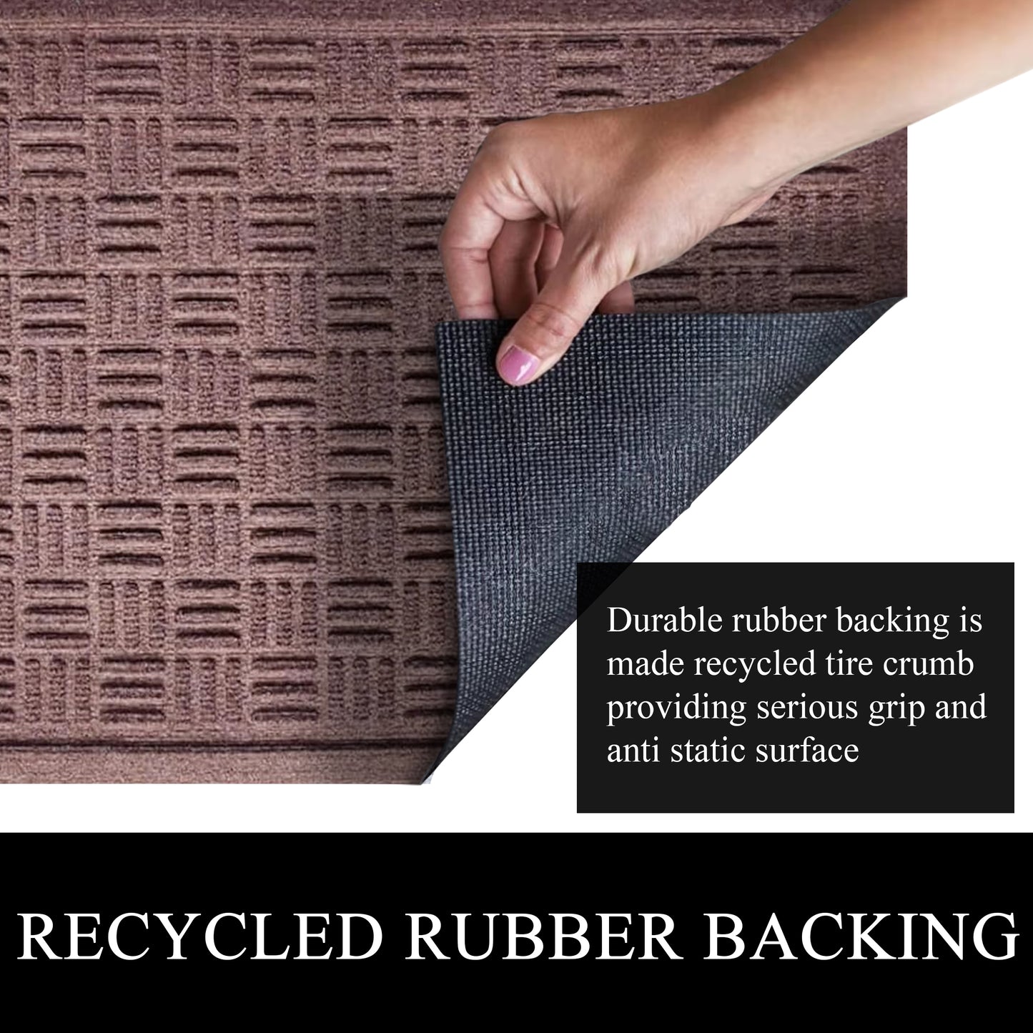 A1HC Durable Multi Purpose Polypropylene Rubber Doormat for Indoor Outdoor Front Door Mat Criss Cross