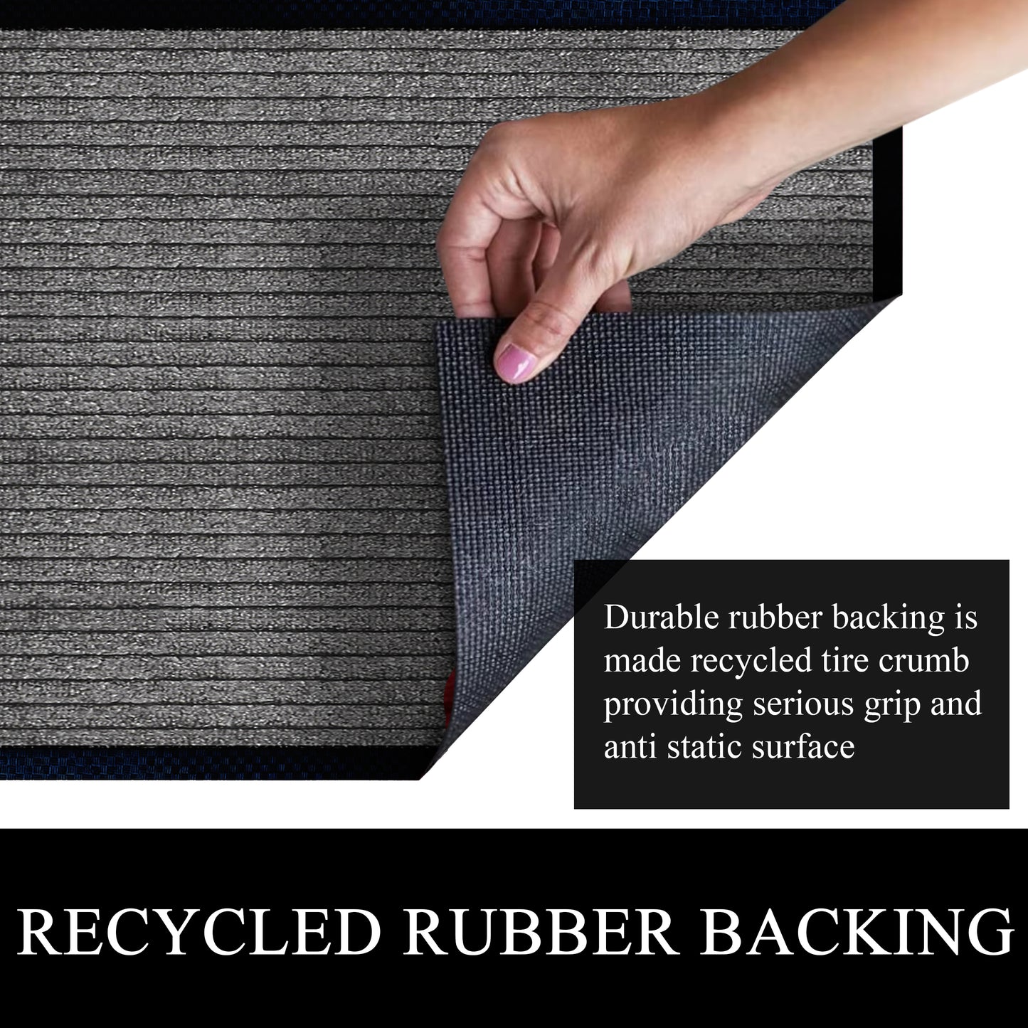 A1HC Indoor Outdoor Doormat, Non-Slip Rubber Mat for Entrance, Patio, Garage and Office - Stripe