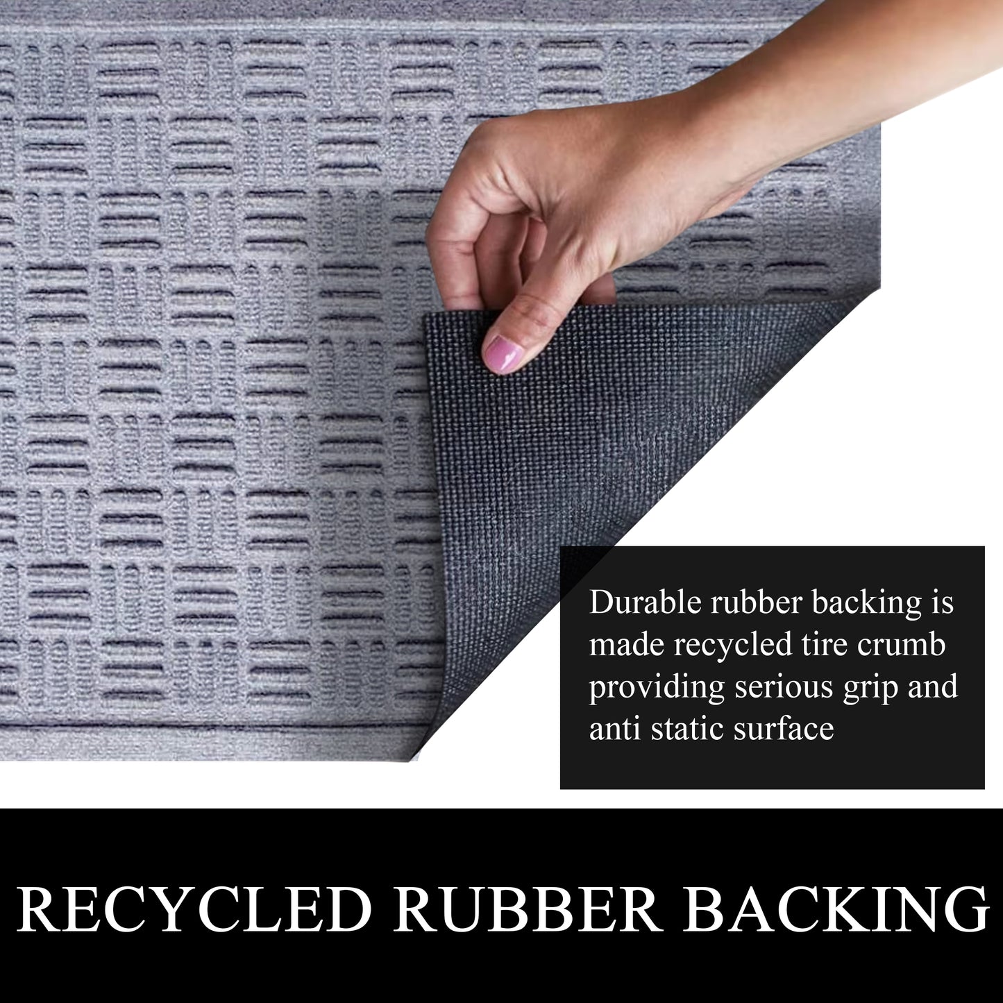 A1HC Durable Multi Purpose Polypropylene Rubber Doormat for Indoor Outdoor Front Door Mat Criss Cross