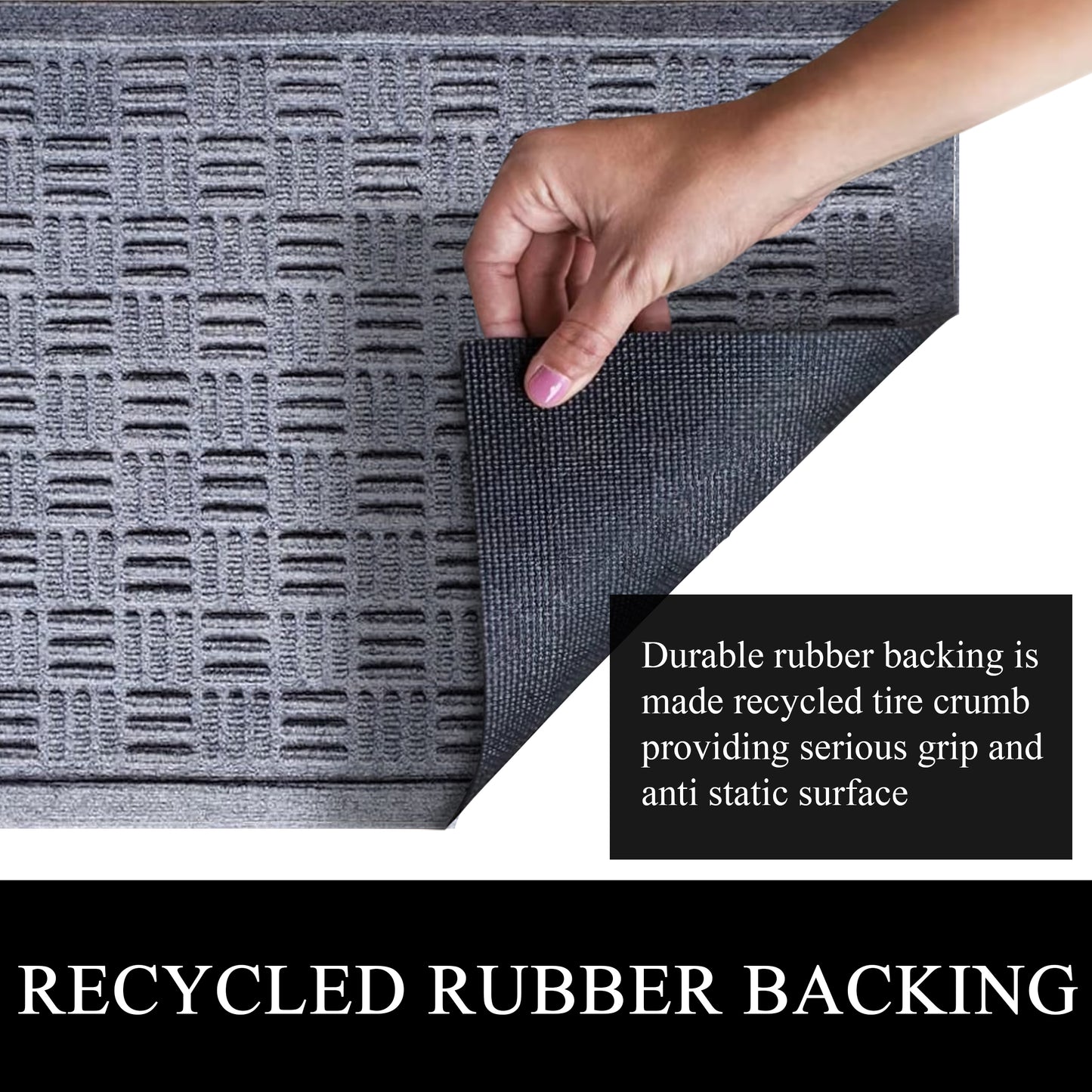 A1HC Durable Multi Purpose Polypropylene Rubber Doormat for Indoor Outdoor Front Door Mat Criss Cross