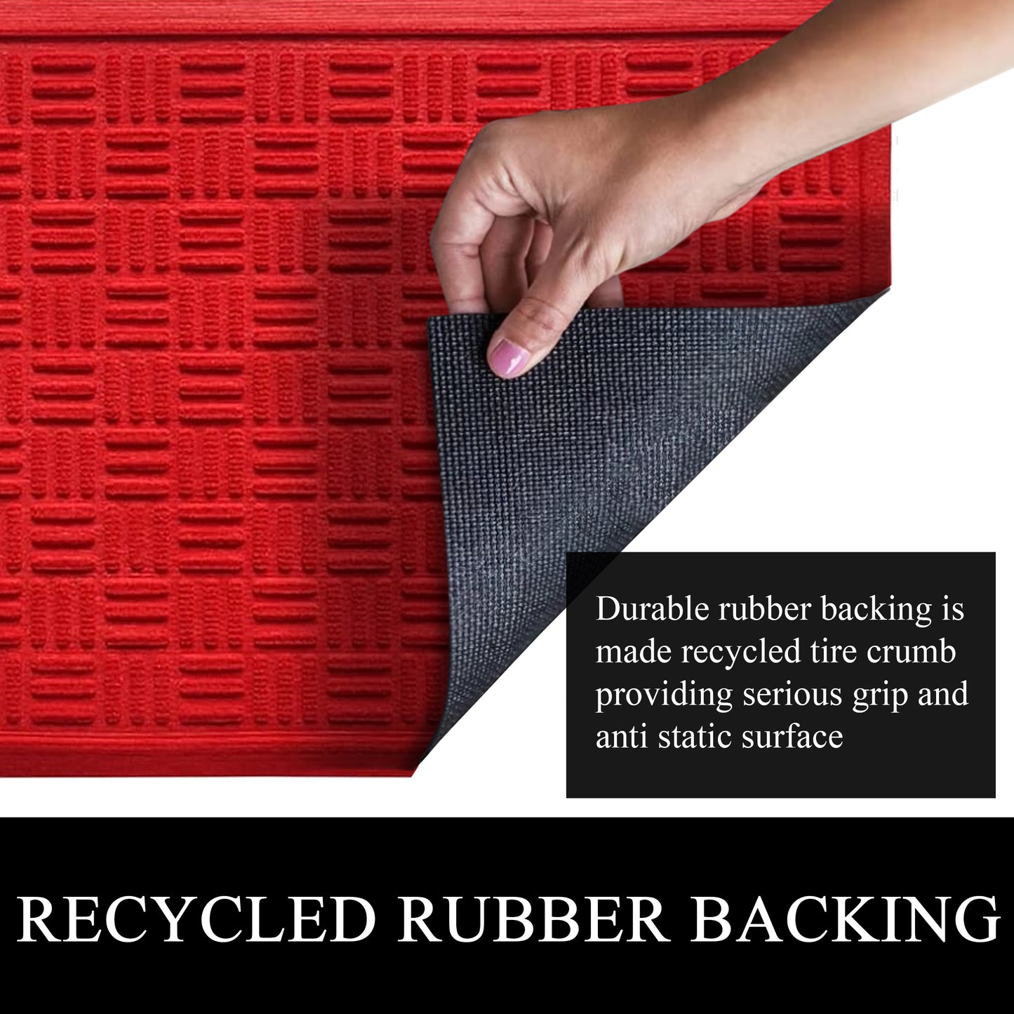 A1HC Durable Multi Purpose Polypropylene Rubber Doormat for Indoor Outdoor Front Door Mat Criss Cross