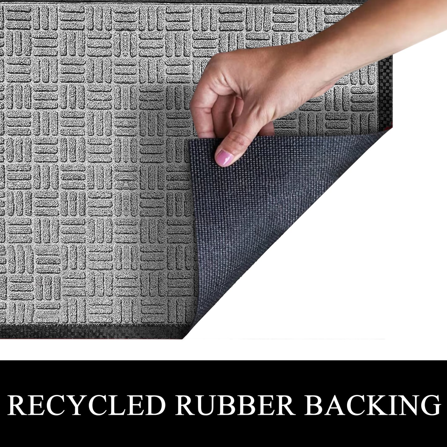 A1HC Indoor Outdoor Doormat Non-Slip Rubber Mat for Entrance, Patio, Garage and Office - Criss Cross