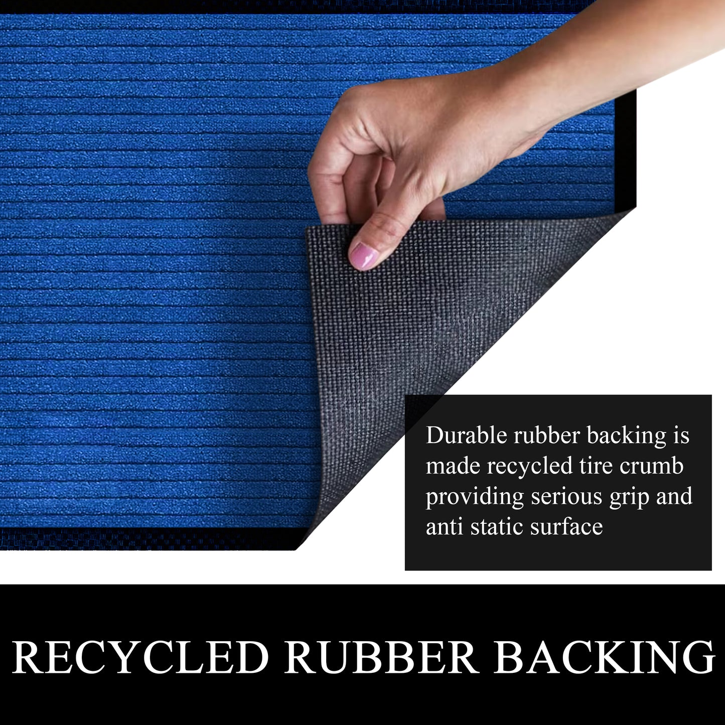 A1HC Indoor Outdoor Doormat, Non-Slip Rubber Mat for Entrance, Patio, Garage and Office - Stripe
