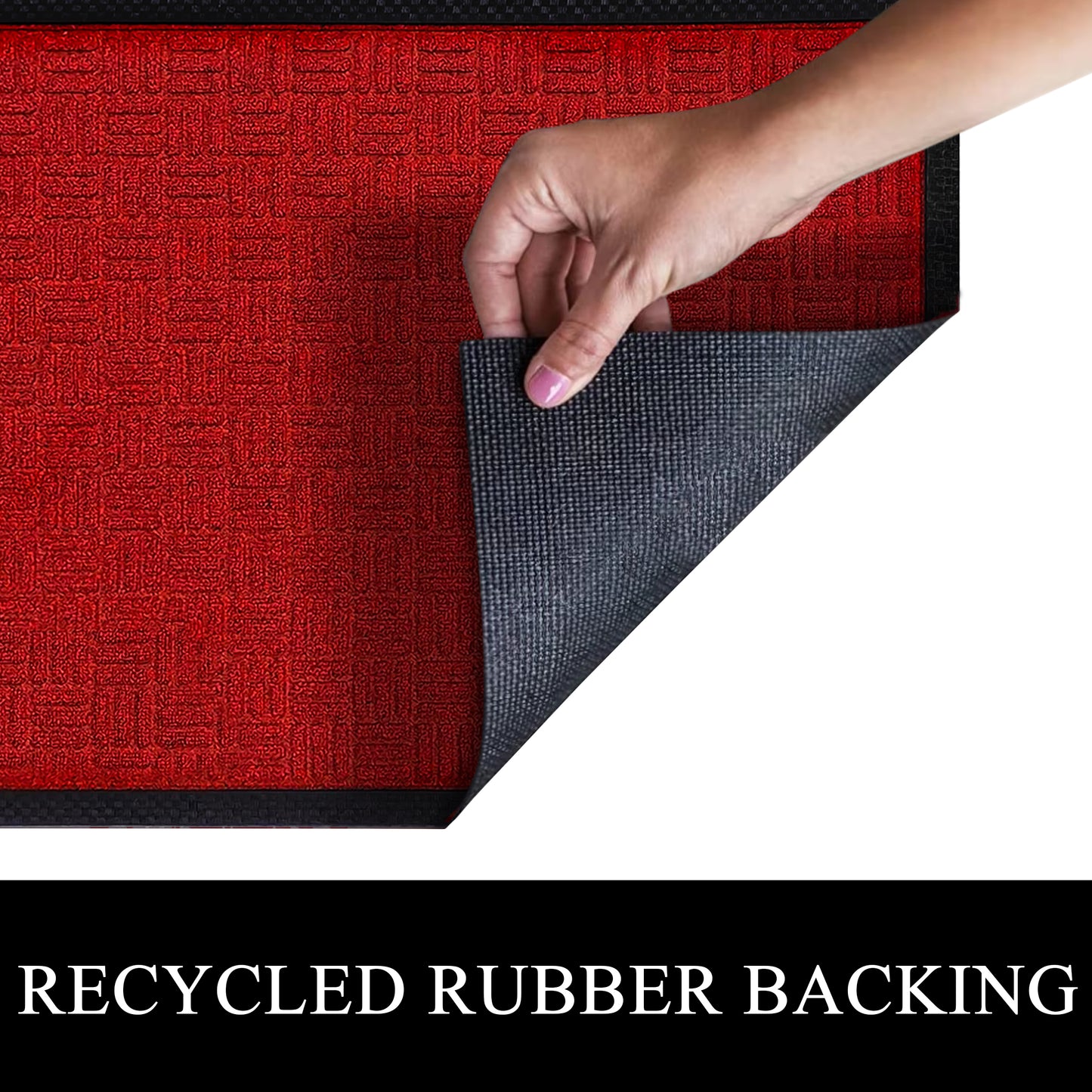 A1HC Indoor Outdoor Doormat Non-Slip Rubber Mat for Entrance, Patio, Garage and Office - Criss Cross