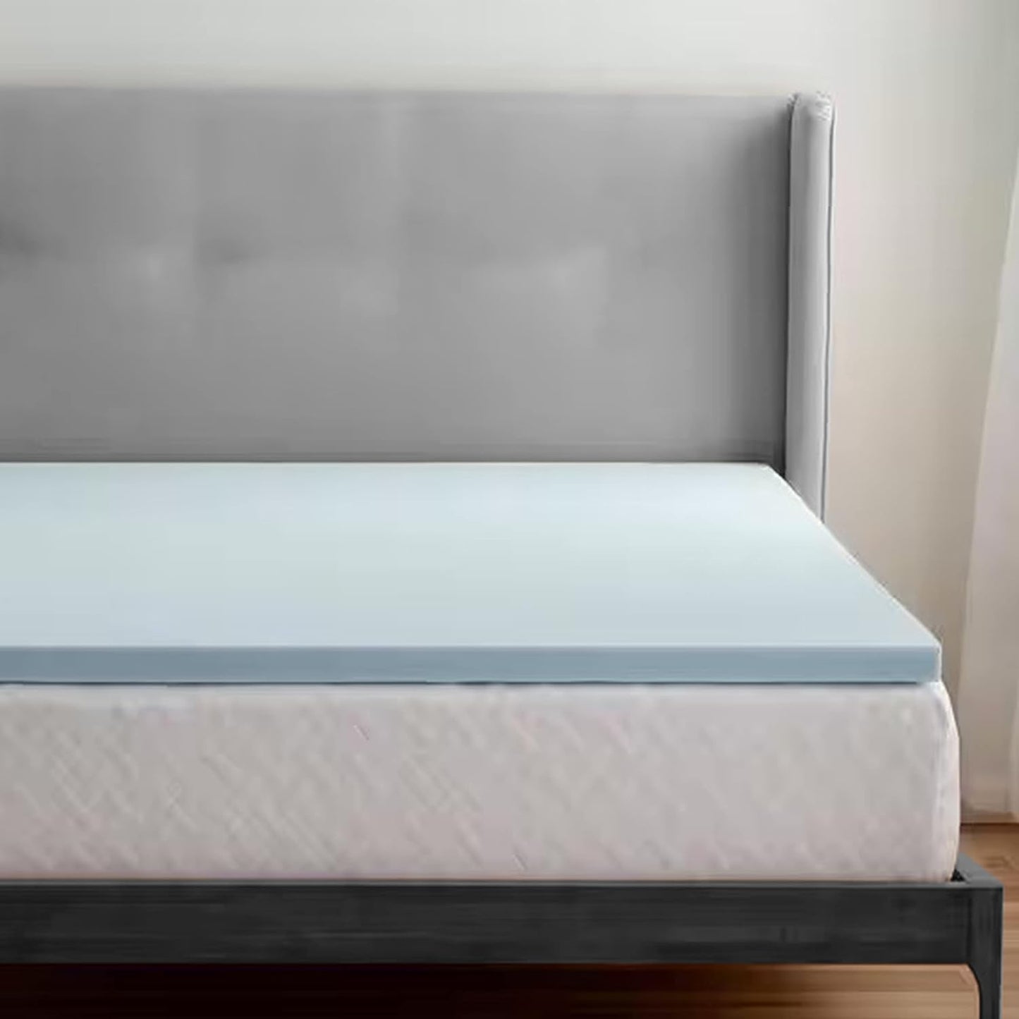 Delara 2 Inch Gel Infused Memory Foam Mattress Topper, Certipur-US Certified, Ventilated Design for Better Airflow