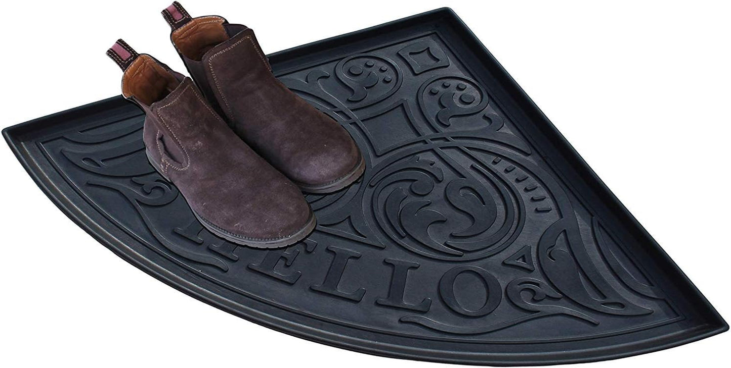 A1HC Heavy Duty Flexible and Durable 100% Rubber 21.6" X 21.6", Hello Triangle Boot Tray