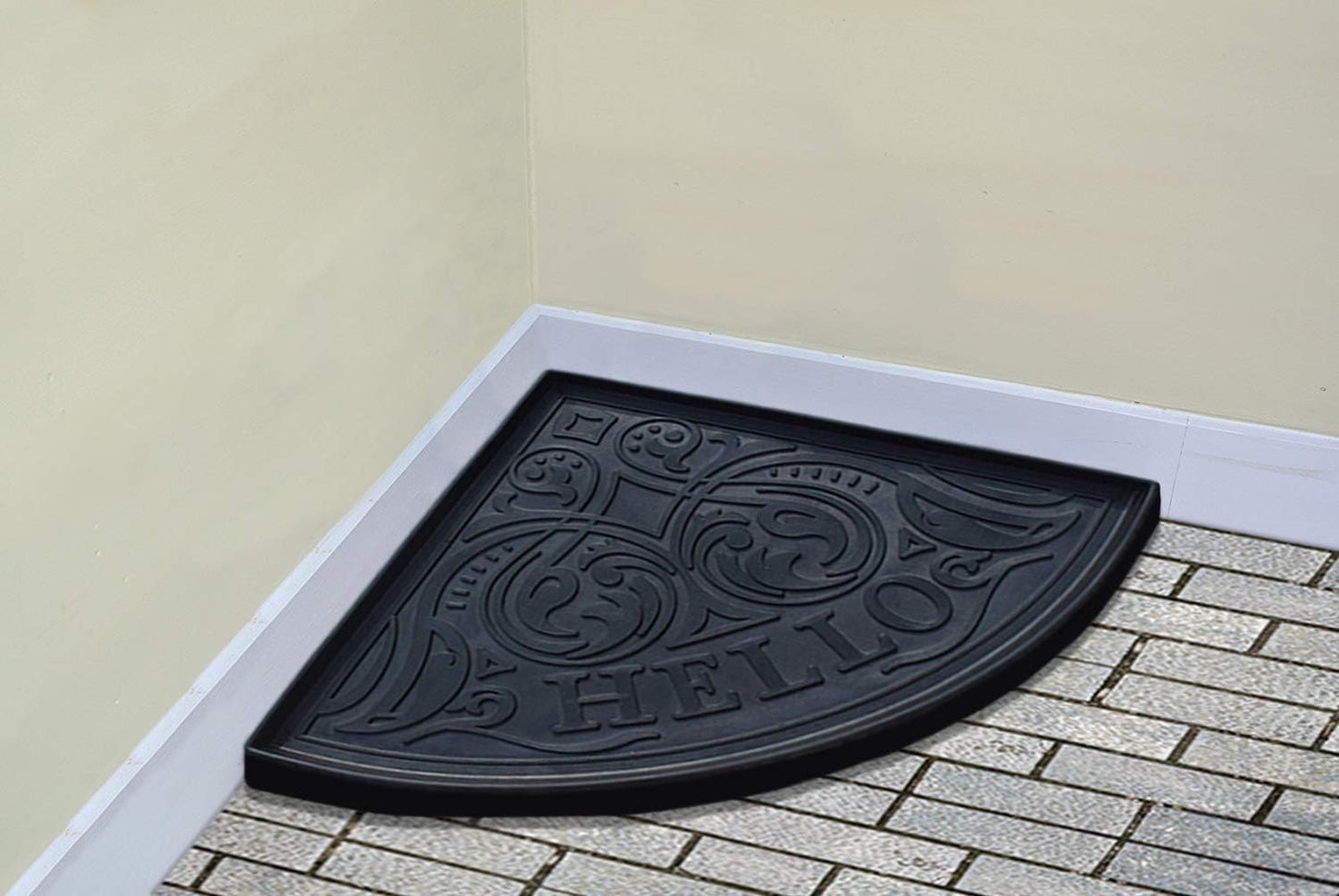 A1HC Heavy Duty Flexible and Durable 100% Rubber 21.6" X 21.6", Hello Triangle Boot Tray