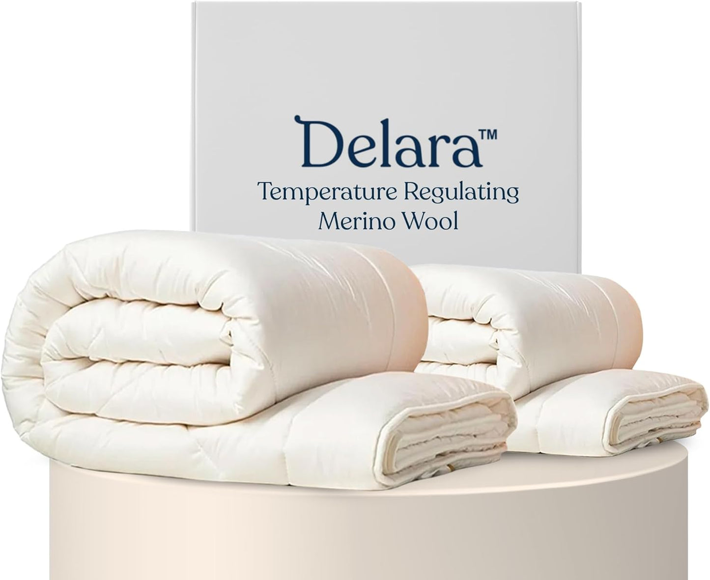 Delara Organic Merino Wool Comforter Duvet Insert, GOTS Certified, 500 GSM, All Season Warmth
