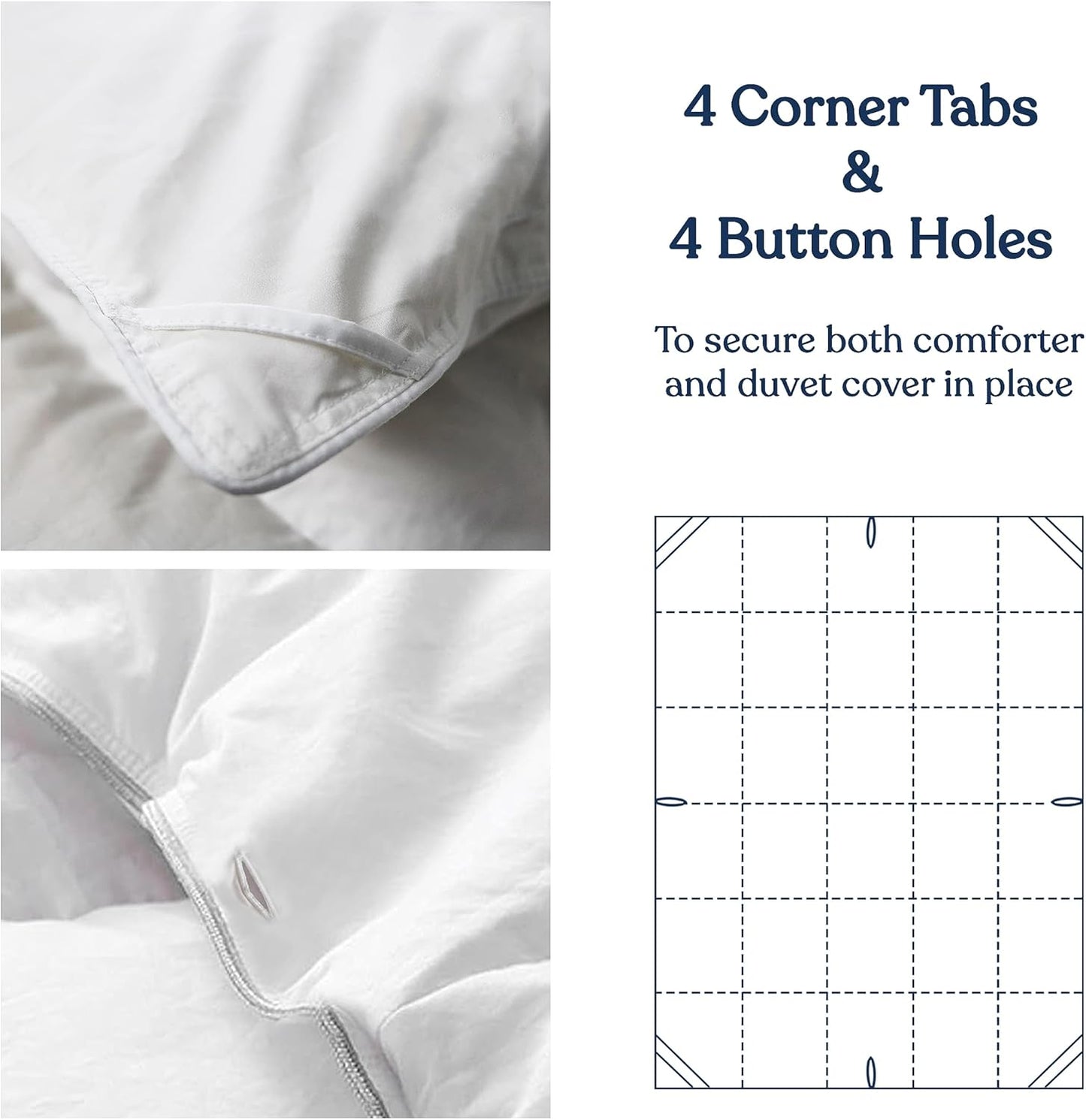 Delara Down Alternative Duvet Insert, GOTS Certified, Organic Cotton Cover, Hypoallergenic, 350 GSM All-Season