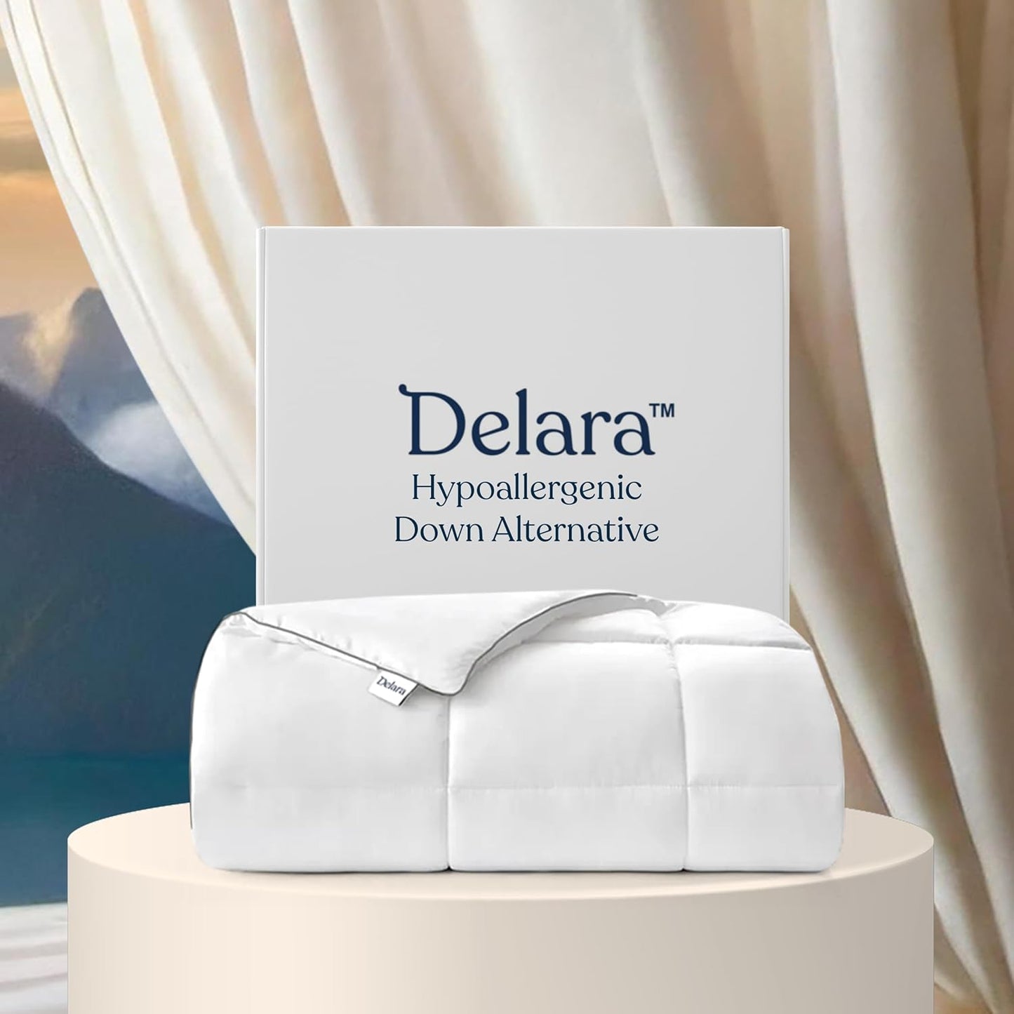 Delara Duvet Insert,GOTS Certified Organic Cotton Cover,Hypoallergenic,Snow Down Alternative-Filled,150 GSM Lightweight Warmth