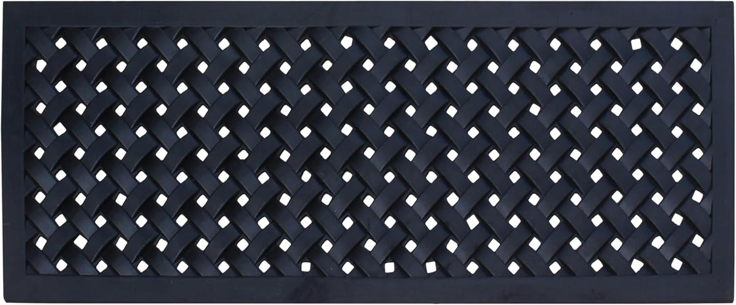 A1HC Natural Rubber Floor Mat 18" x 48", Dirt Shoe Scraper, Heavy Duty Doormat for Indoor & Outdoor