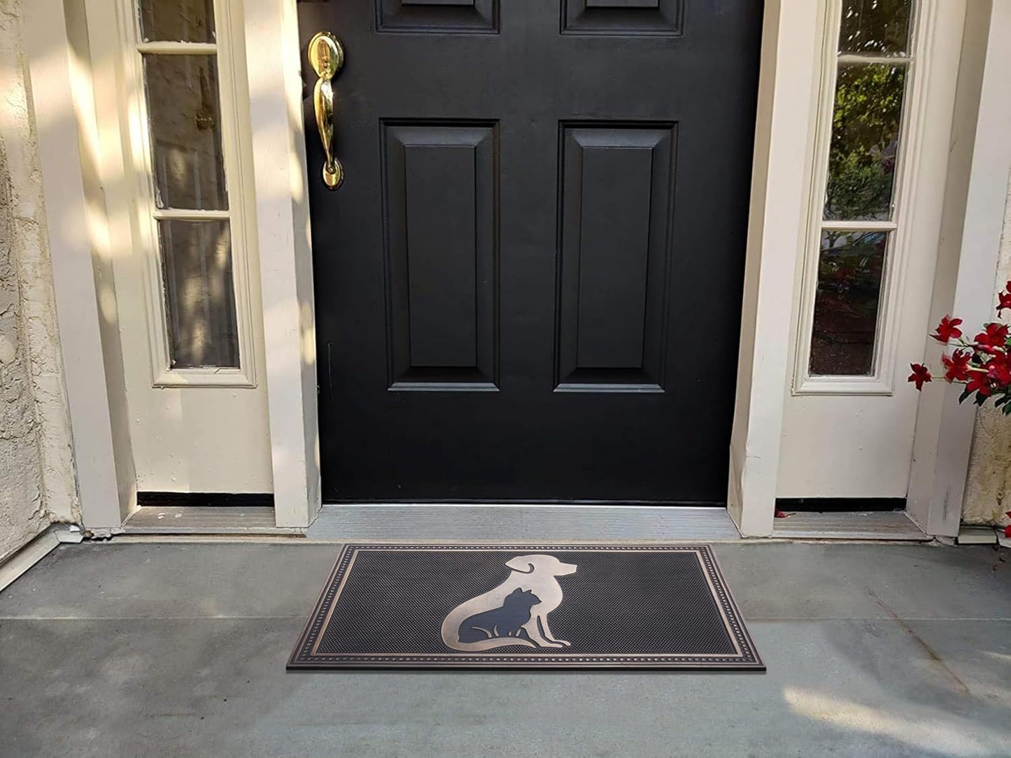 A1HC All Weather Rubber Door Mat, 18”X30”, Dirt Grabber Durable Welcome Doormat, Low Profile Entryway Mats for Home