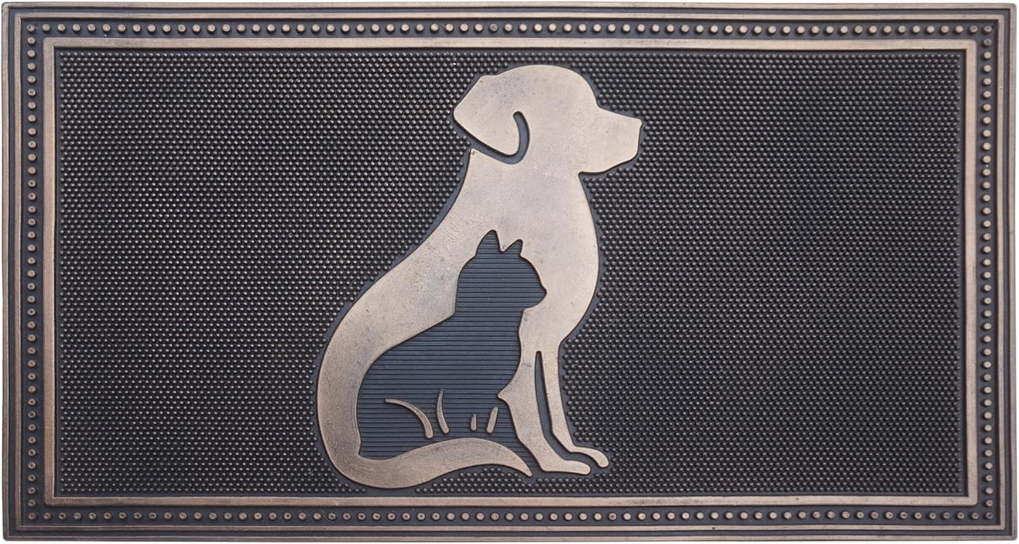 A1HC All Weather Rubber Door Mat, 18”X30”, Dirt Grabber Durable Welcome Doormat, Low Profile Entryway Mats for Home