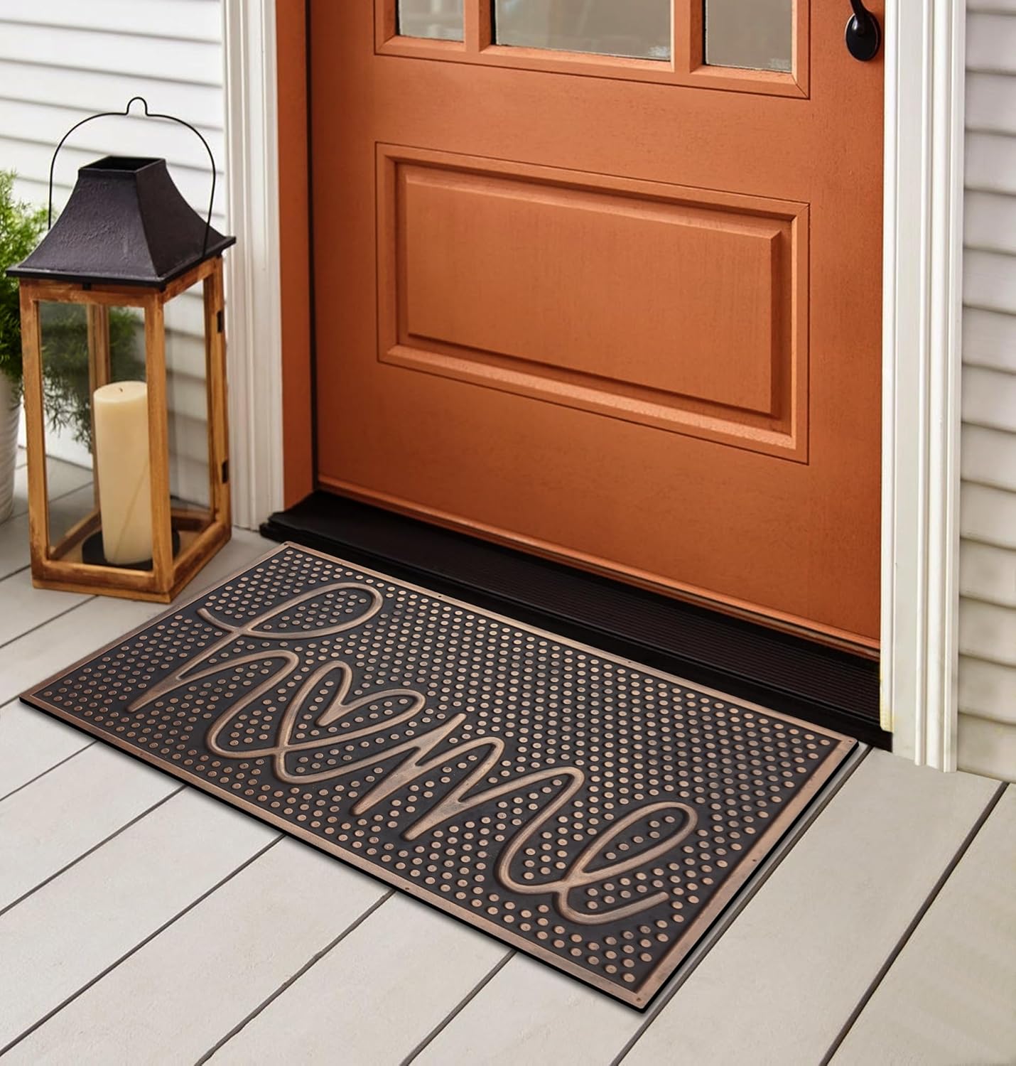 A1HC All Weather Rubber Door Mat, 18”X30”, Dirt Grabber Durable Welcome Doormat, Low Profile Entryway Mats for Home