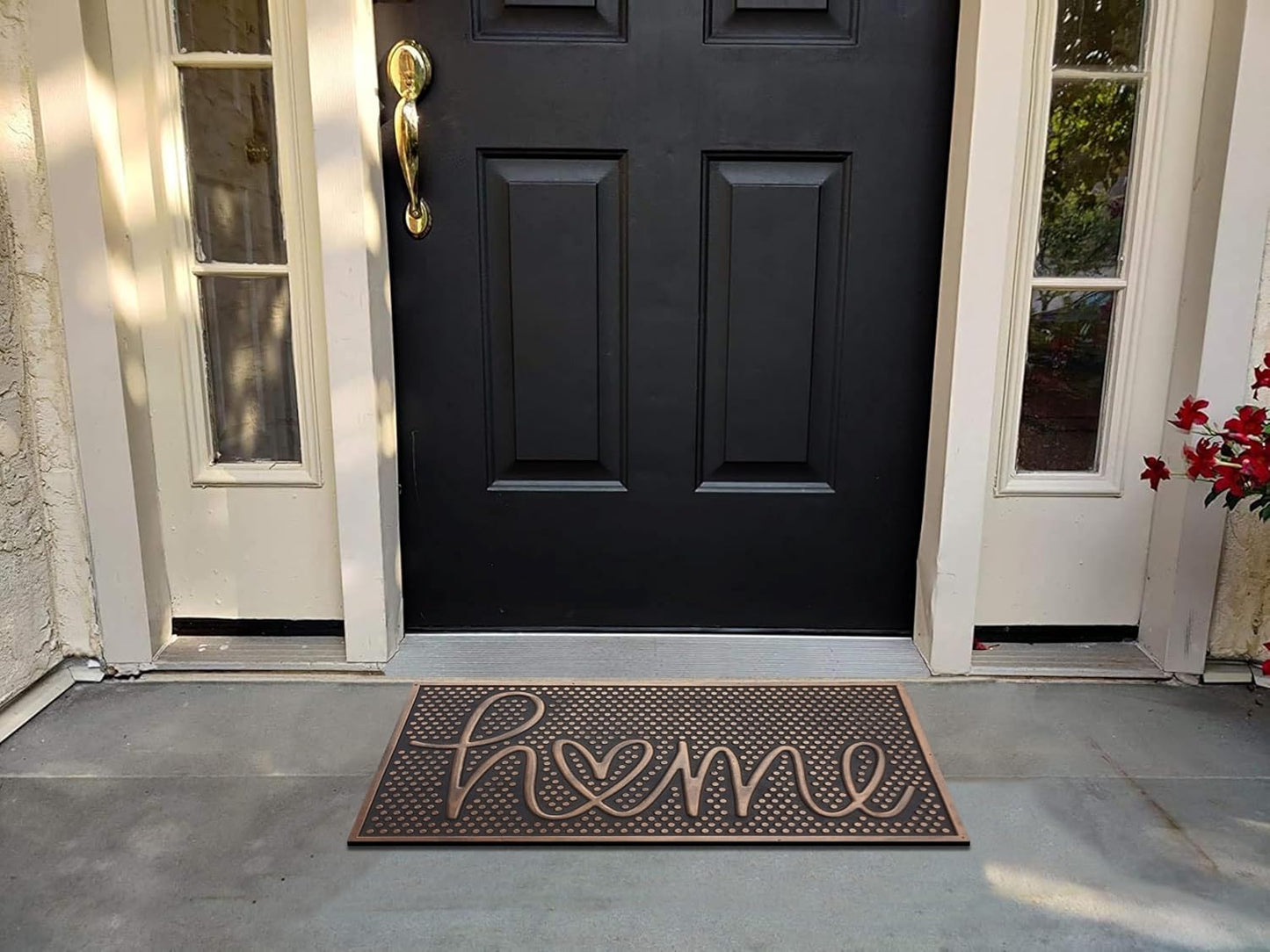 A1HC All Weather Rubber Door Mat, 18”X30”, Dirt Grabber Durable Welcome Doormat, Low Profile Entryway Mats for Home