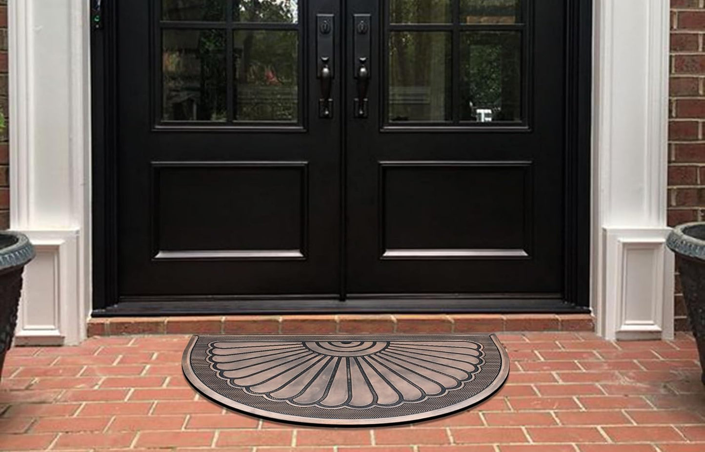 A1HC 100% Pure Rubber Front Door Mat 30”x48”, Non-Slip, Thin Profile Heavy Duty Doormat