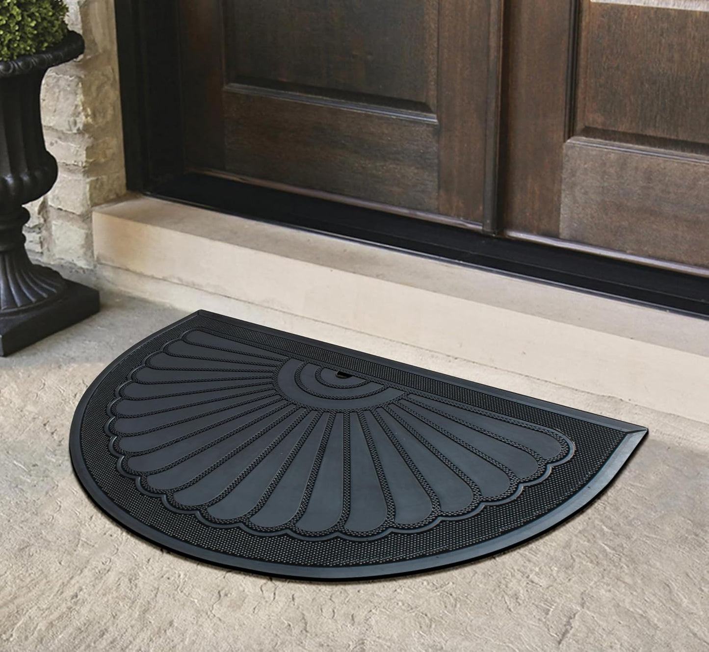A1HC 100% Pure Rubber Front Door Mat 30”x48”, Non-Slip, Thin Profile Heavy Duty Doormat