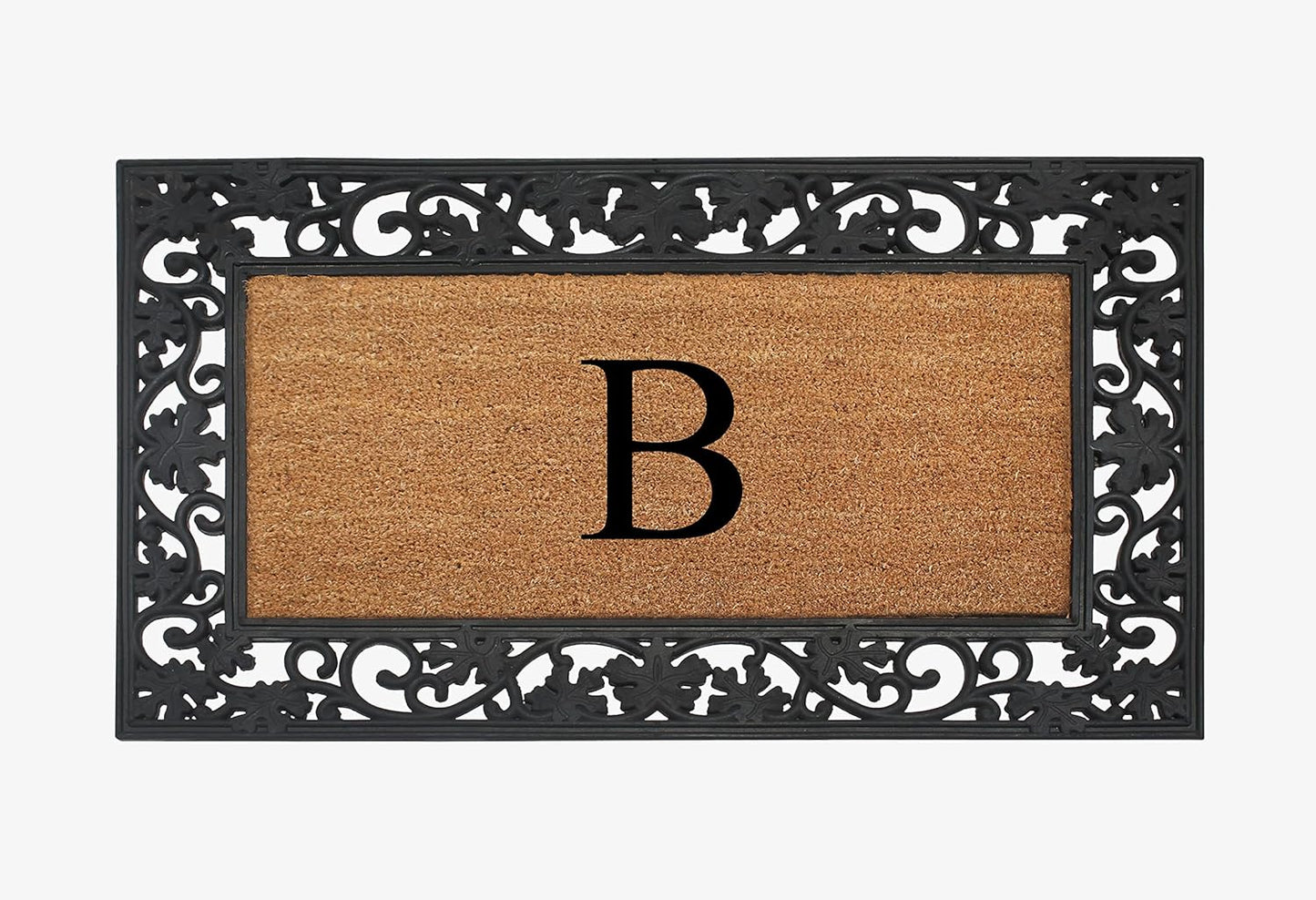 A1HC Natural Coir Monogrammed 23"X38", Anti‑Shed Treated Durable Doormat for Outdoor Entrance
