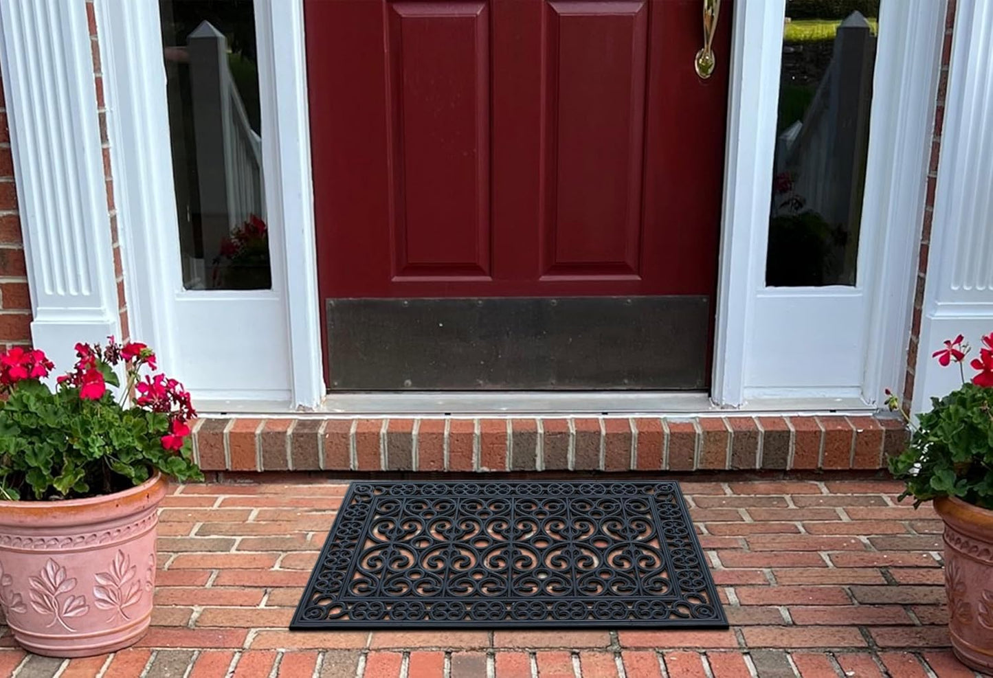 A1HC Large Outdoor Rubber Floor Mat, 24"X36”, All Weather Heavy Duty Doormat for Indoor Outdoor Use