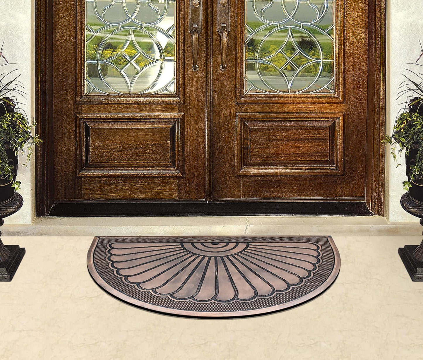A1HC 100% Pure Rubber Front Door Mat 30”x48”, Non-Slip, Thin Profile Heavy Duty Doormat
